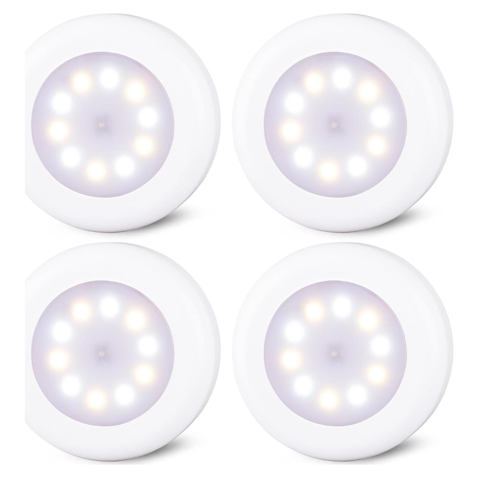 Paquete de 4 Luces Táctiles LED Regulables 7.8cm - Adhesivas