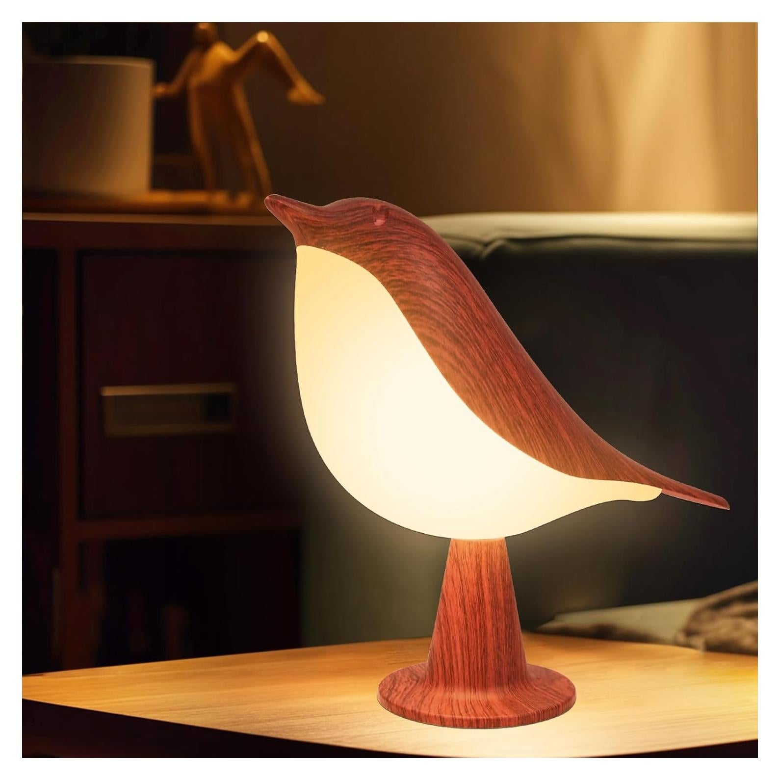 Lámpara de Mesa Inalámbrica Vquand Bird, Luz Nocturna 3 Colores