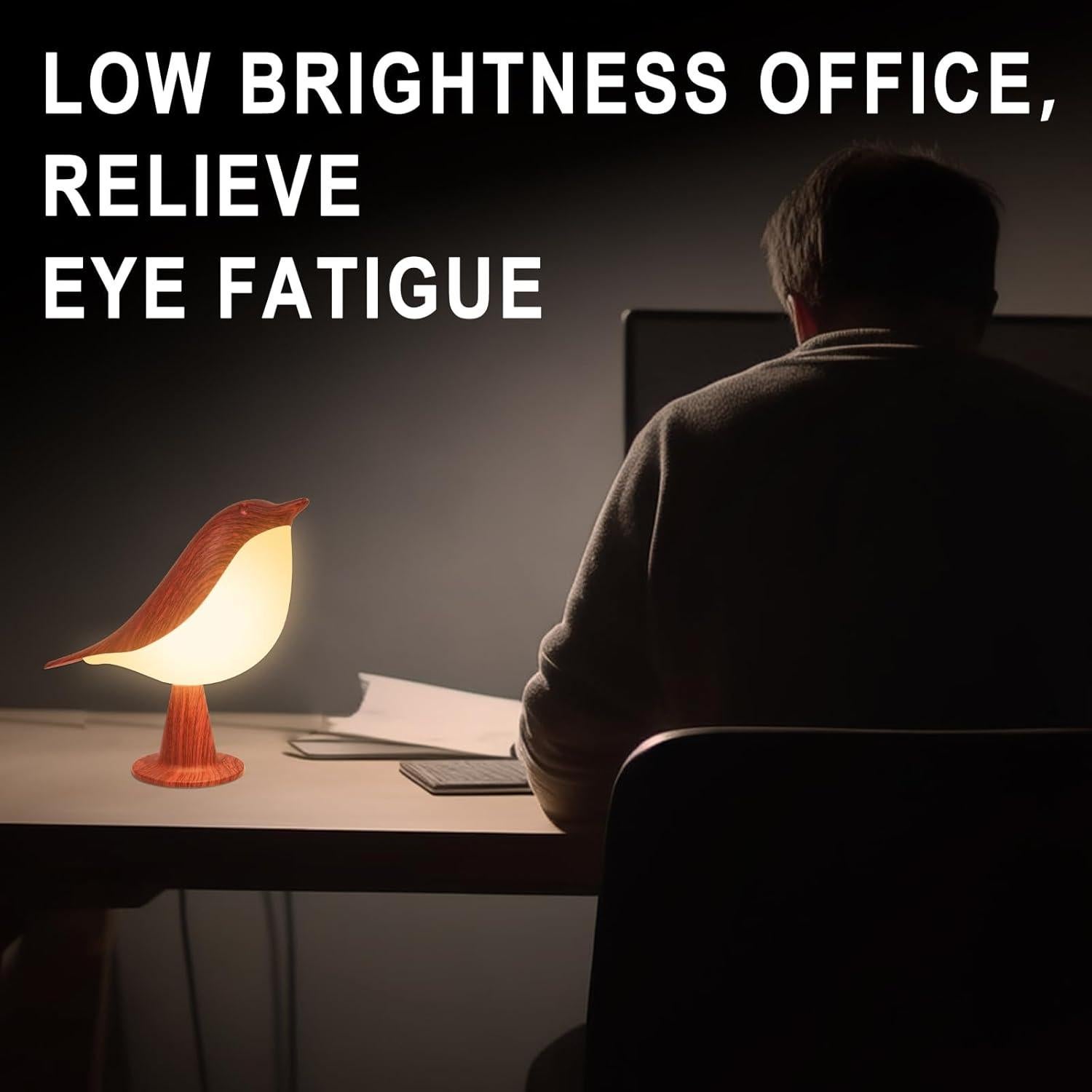 Lámpara de Mesa Inalámbrica Vquand Bird, Luz Nocturna 3 Colores