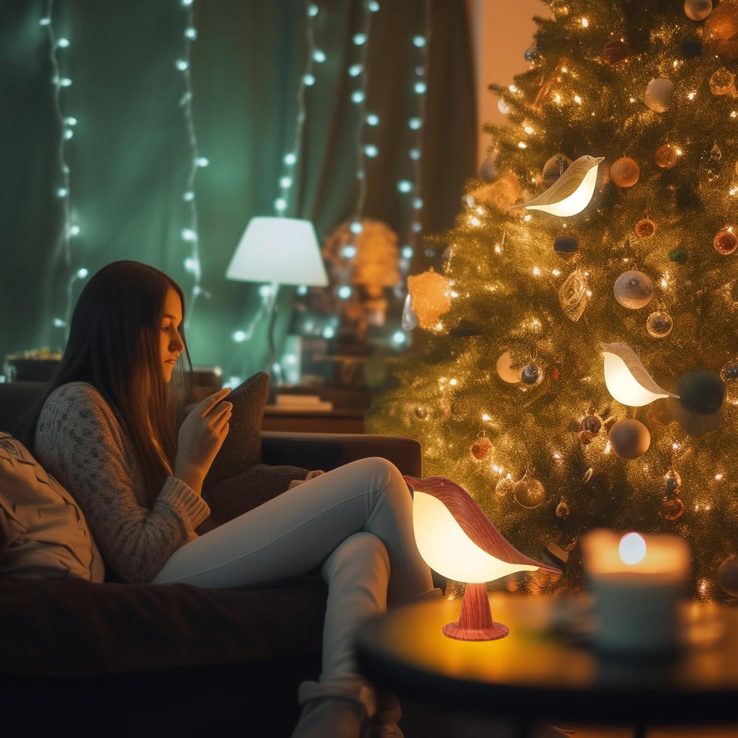 Lámpara de Mesa Inalámbrica Vquand Bird, Luz Nocturna 3 Colores