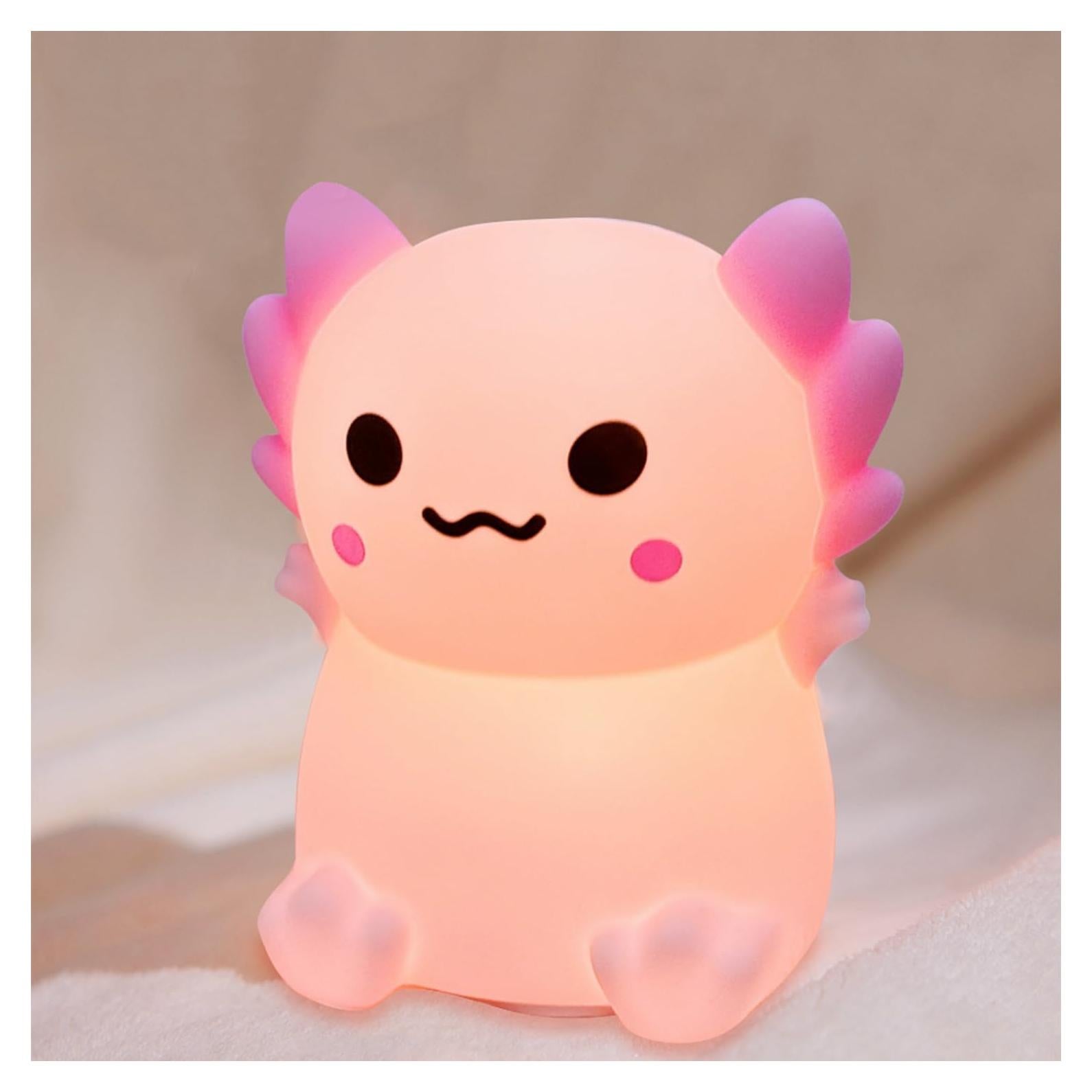 Luz Nocturna LED Axolote Regulable Silicona Recargable