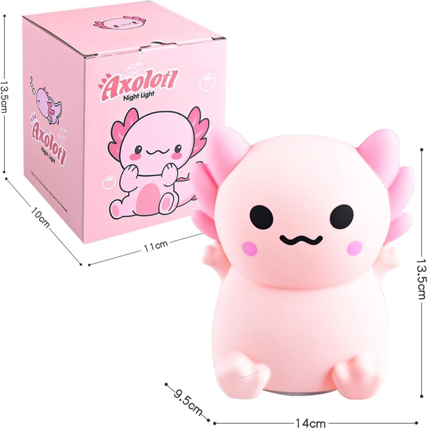 Luz Nocturna LED Axolote Regulable Silicona Recargable