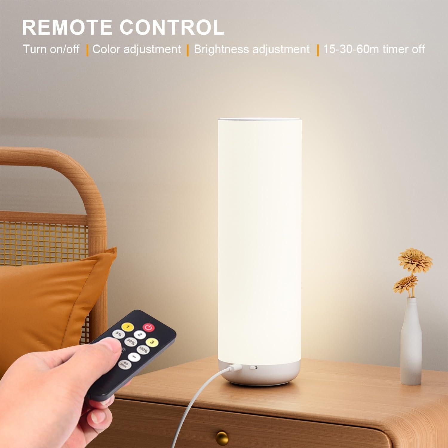 Lámpara de Mesa LED Semlos 30 cm Control Remoto USB
