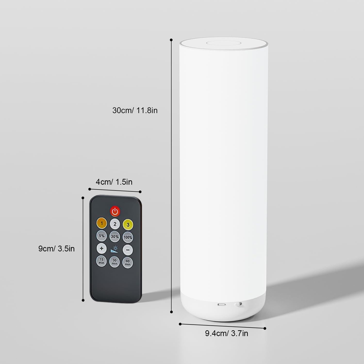 Lámpara de Mesa LED Semlos 30 cm Control Remoto USB