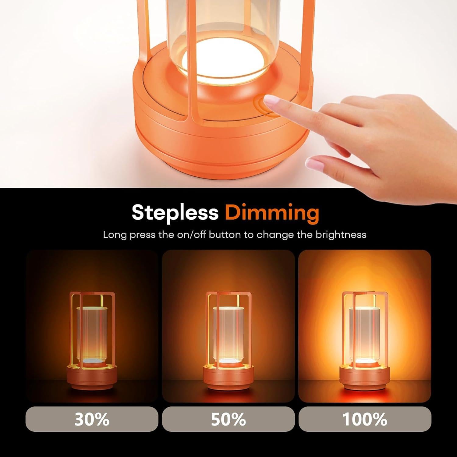 Lámpara de Mesa LED Portátil Recargable YYXGOOB Naranja
