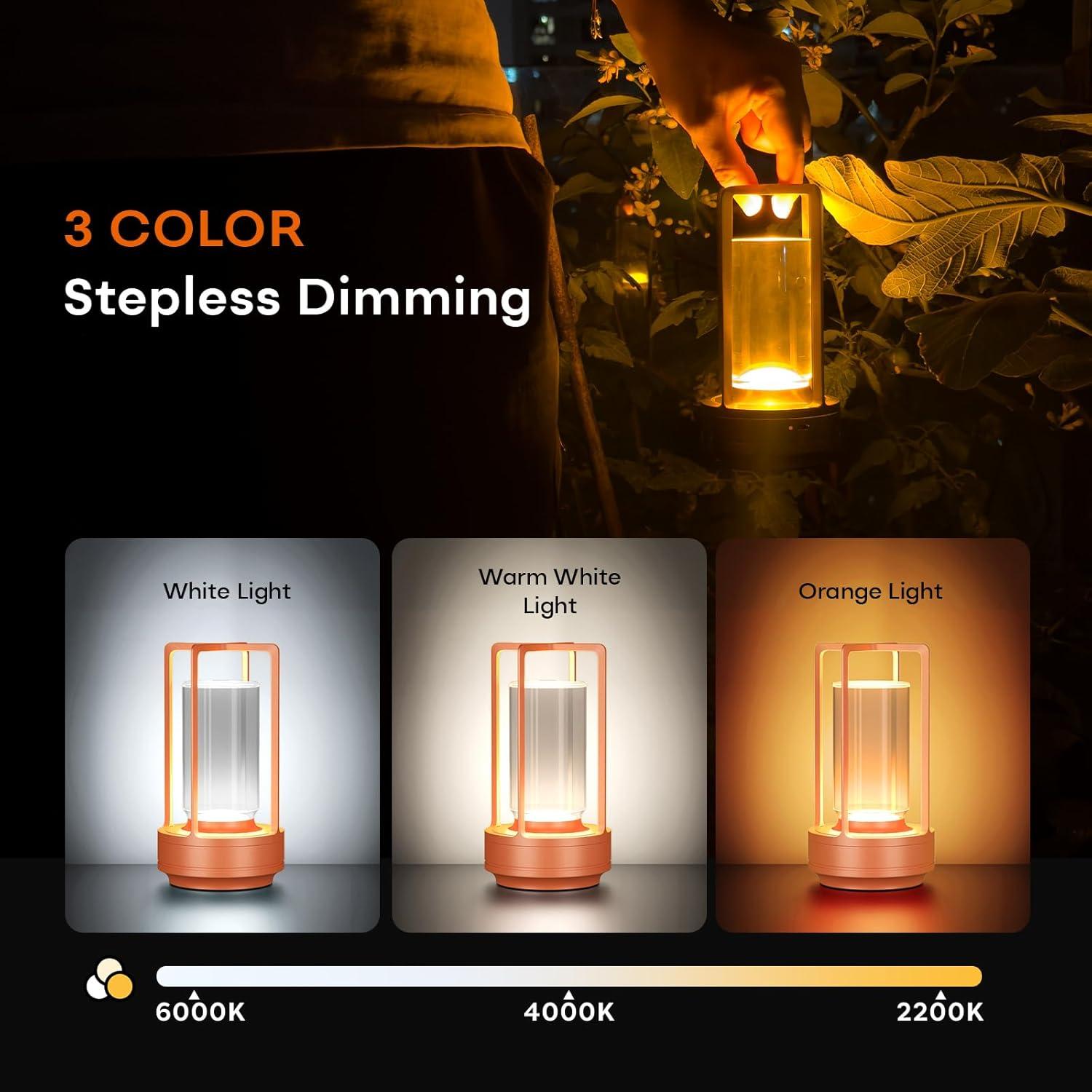 Lámpara de Mesa LED Portátil Recargable YYXGOOB Naranja