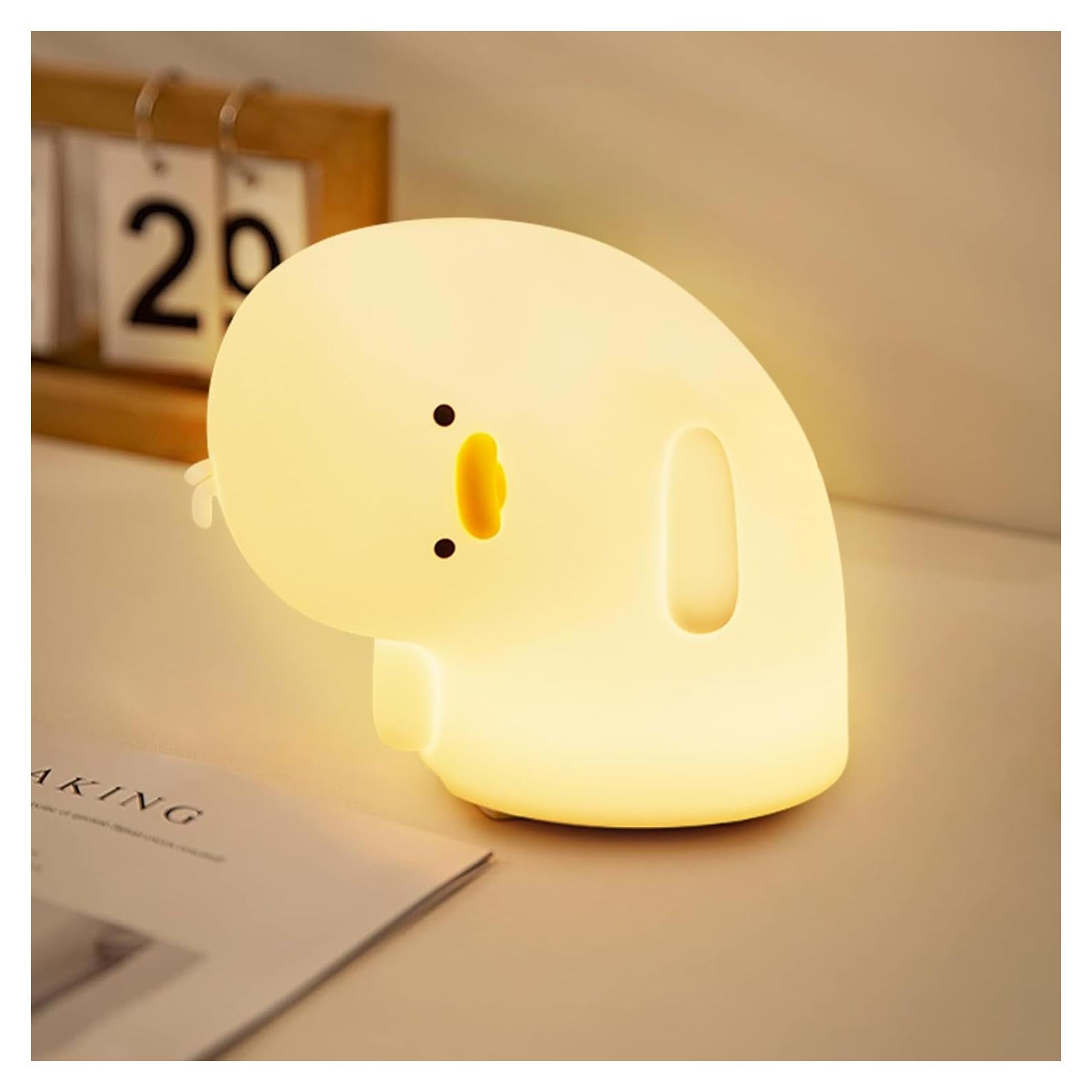 Luz Nocturna de Silicona Etlephe Why Duck Blanca Recargable