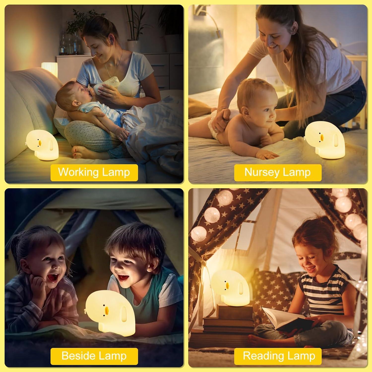 Luz Nocturna de Silicona Etlephe Why Duck Blanca Recargable