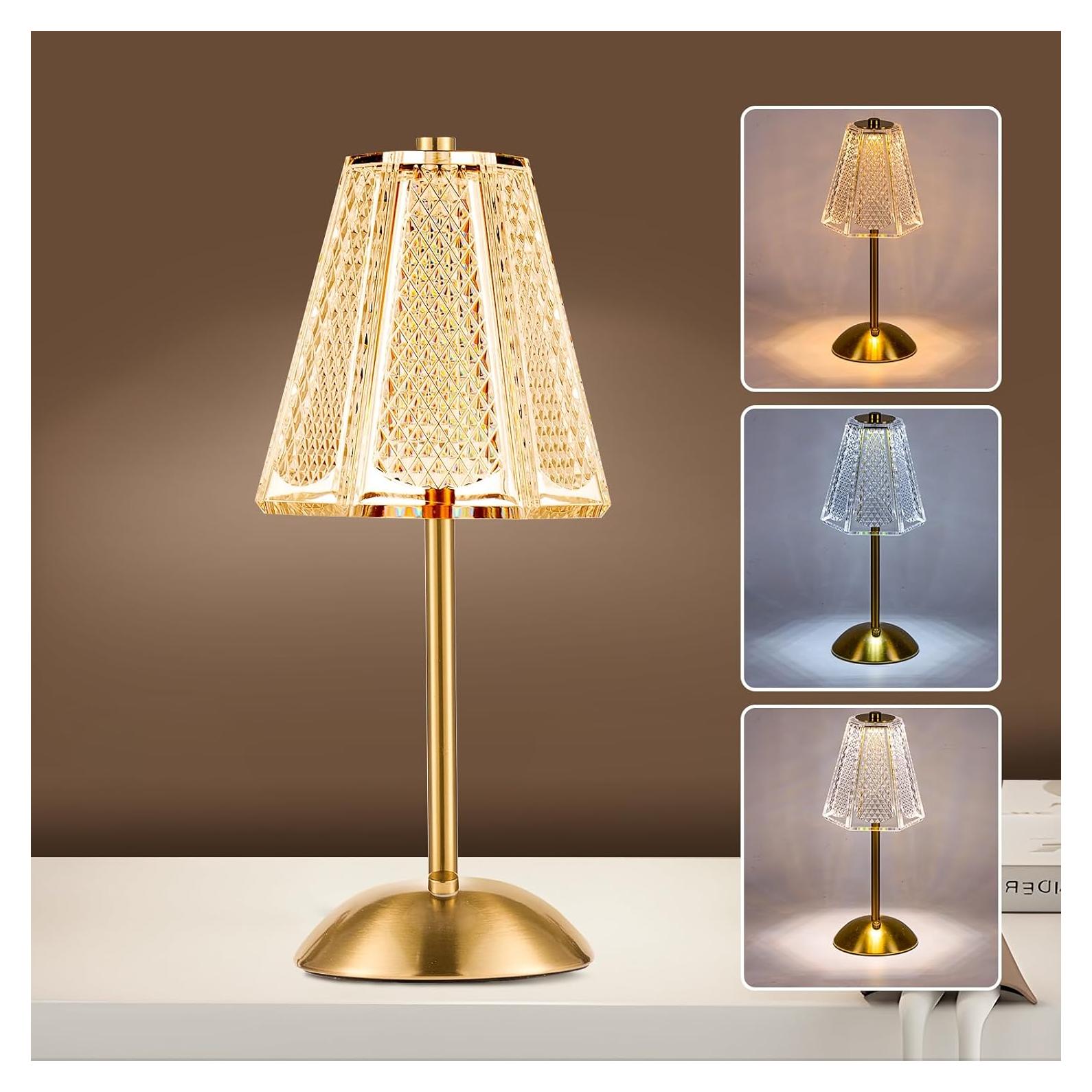 Lámpara de Mesa LED Recargable HAPYGI 30cm Cobre Táctil