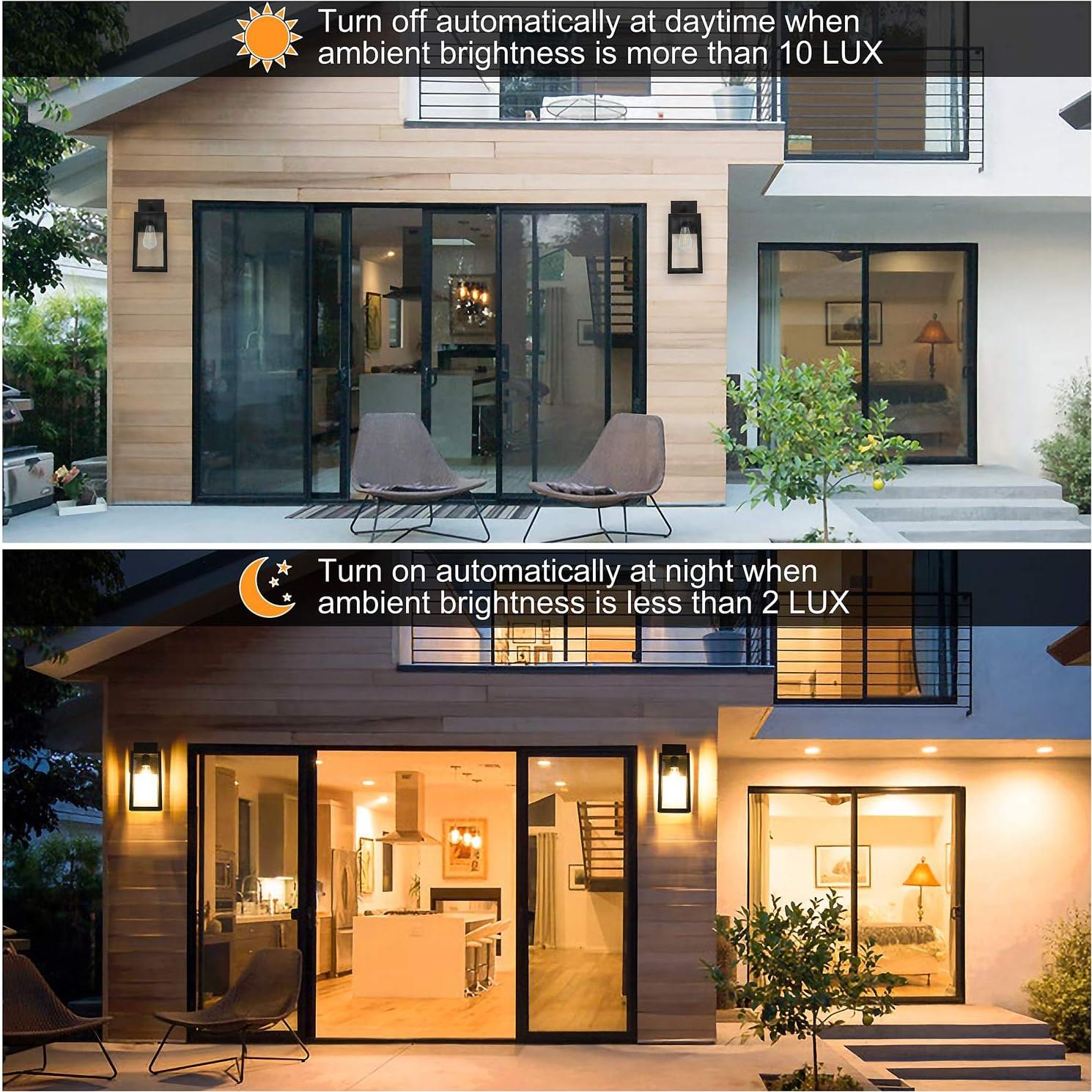 Lámpara de Pared Exterior SHINE HAI con Sensor Dusk to Dawn