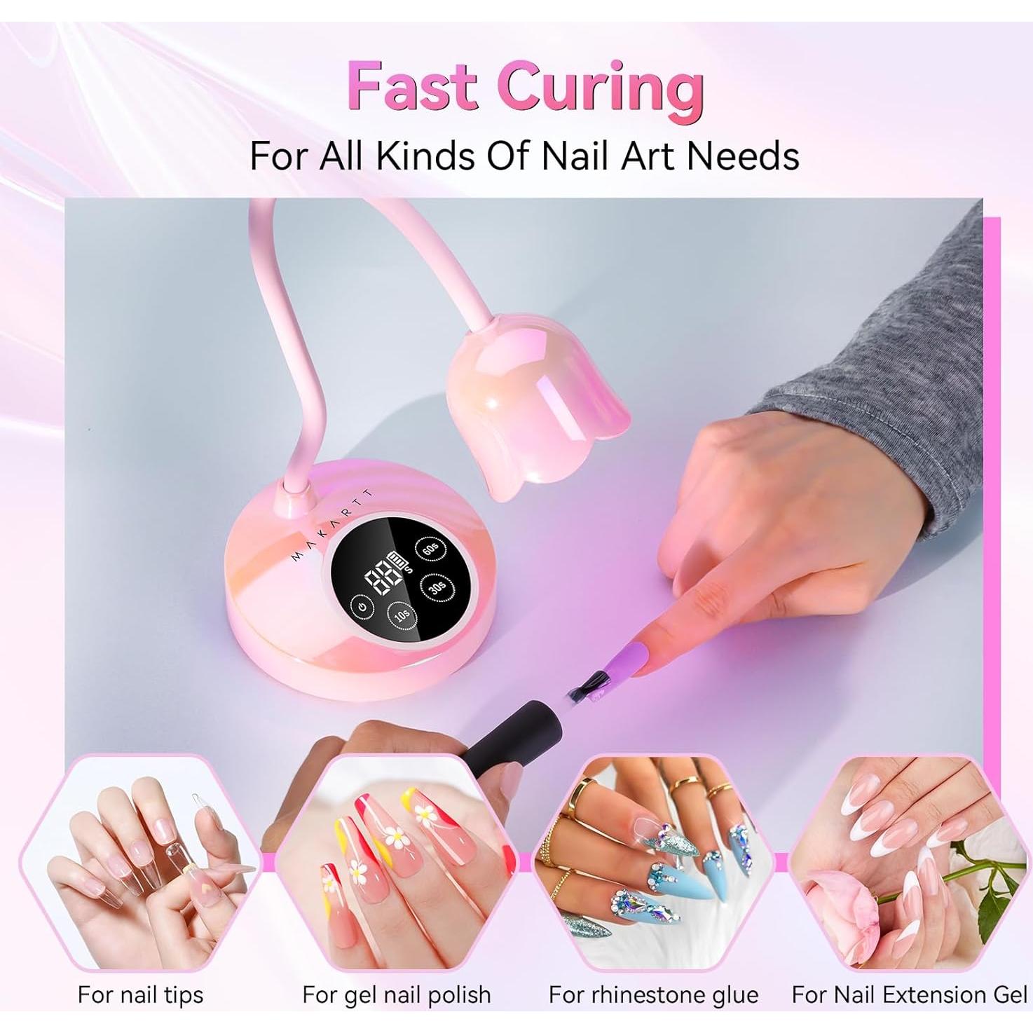 Lámpara UV LED Makartt 30W Mini Recargable con Sensor