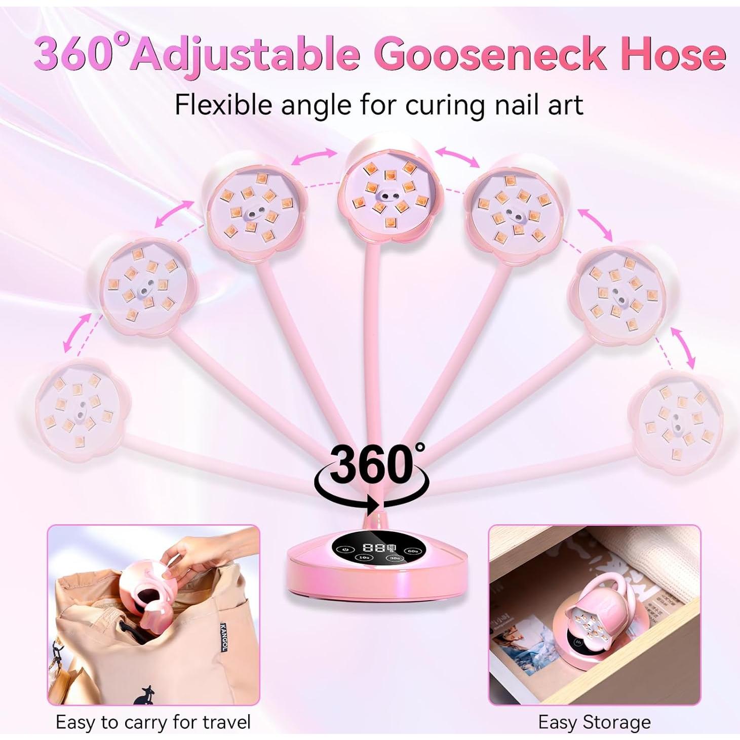 Lámpara UV LED Makartt 30W Mini Recargable con Sensor