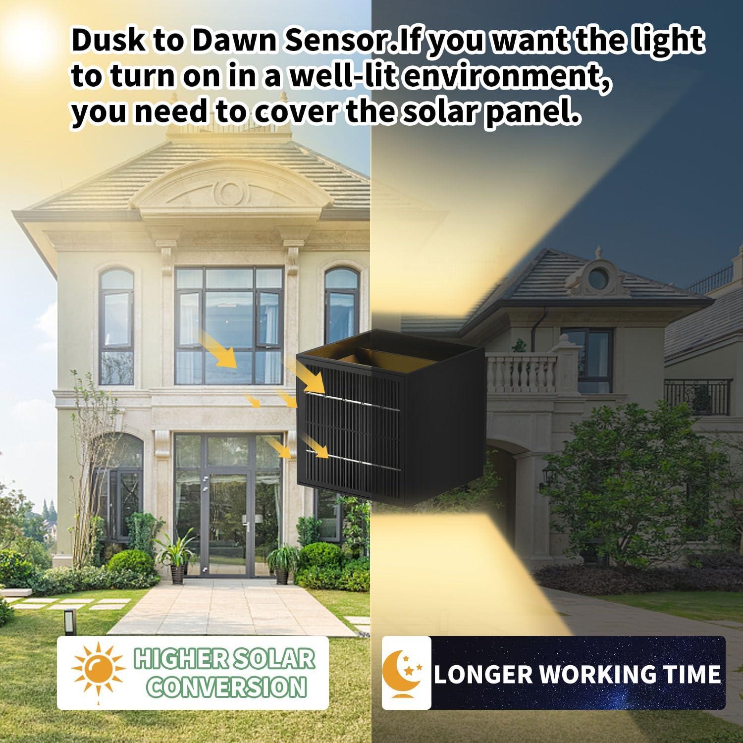 Lámpara de pared solar LANFU con sensor de movimiento IP65