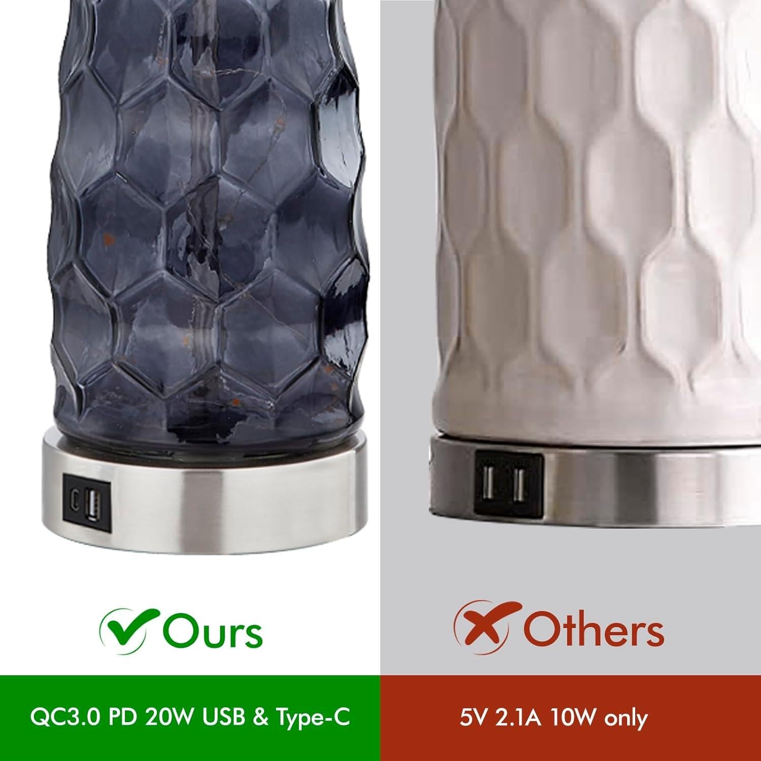 Juego de 2 Lámparas de Mesa YAMEIWAN Táctil Dimmable 71cm