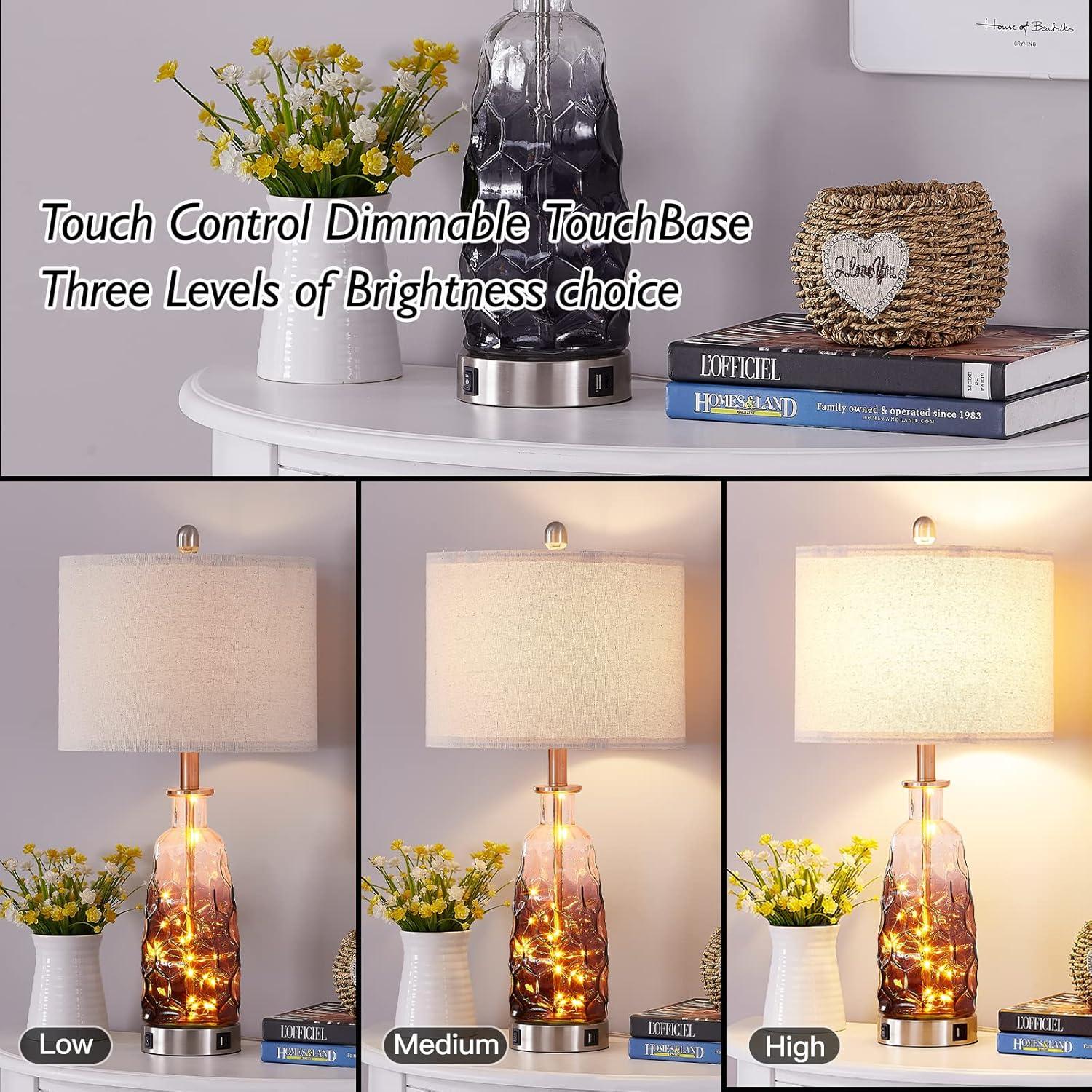 Juego de 2 Lámparas de Mesa YAMEIWAN Táctil Dimmable 71cm