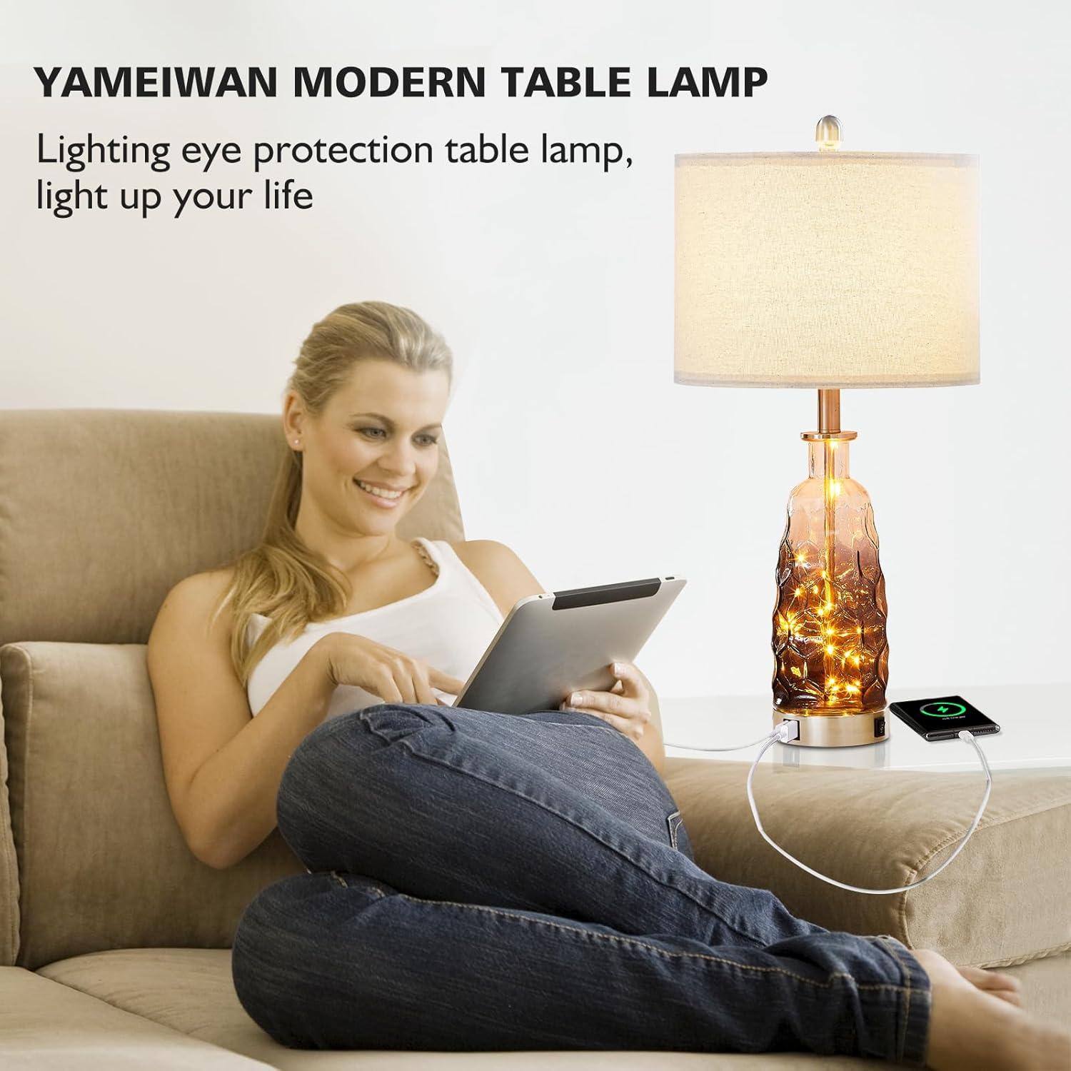 Juego de 2 Lámparas de Mesa YAMEIWAN Táctil Dimmable 71cm
