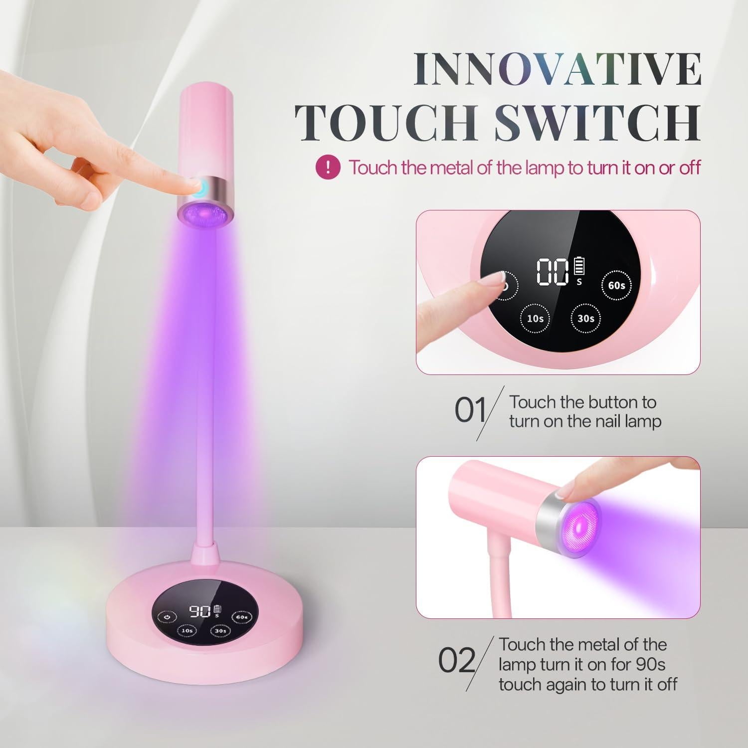 Lámpara UV LED para Uñas Krofaue 12W Recargable con Sensor