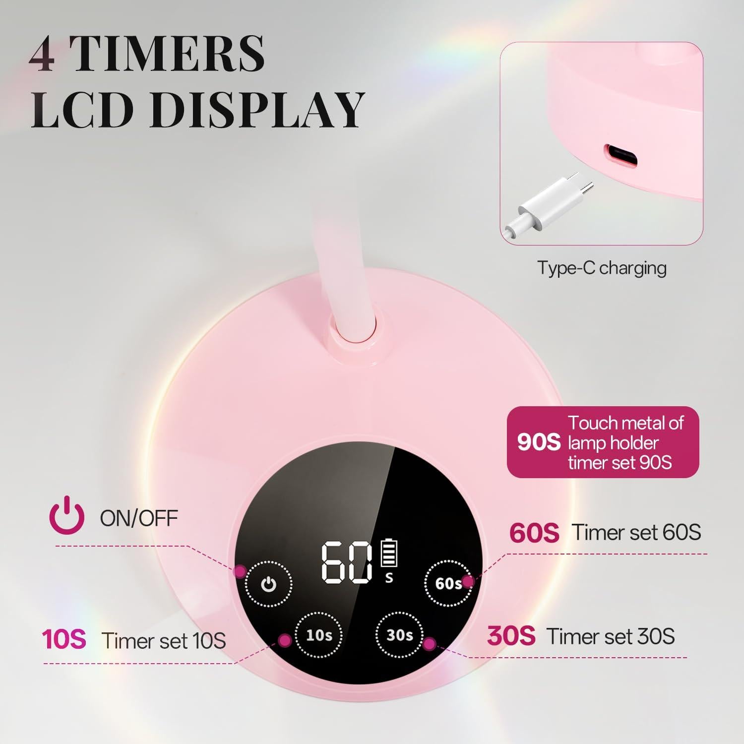 Lámpara UV LED para Uñas Krofaue 12W Recargable con Sensor