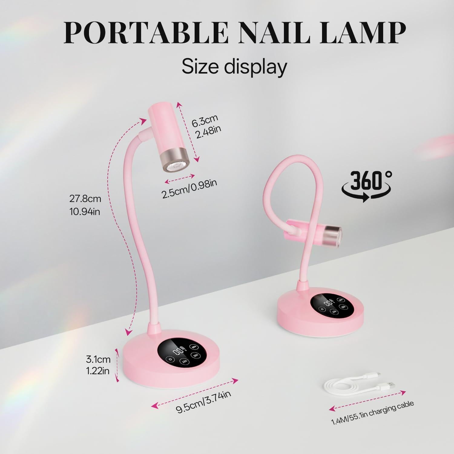 Lámpara UV LED para Uñas Krofaue 12W Recargable con Sensor