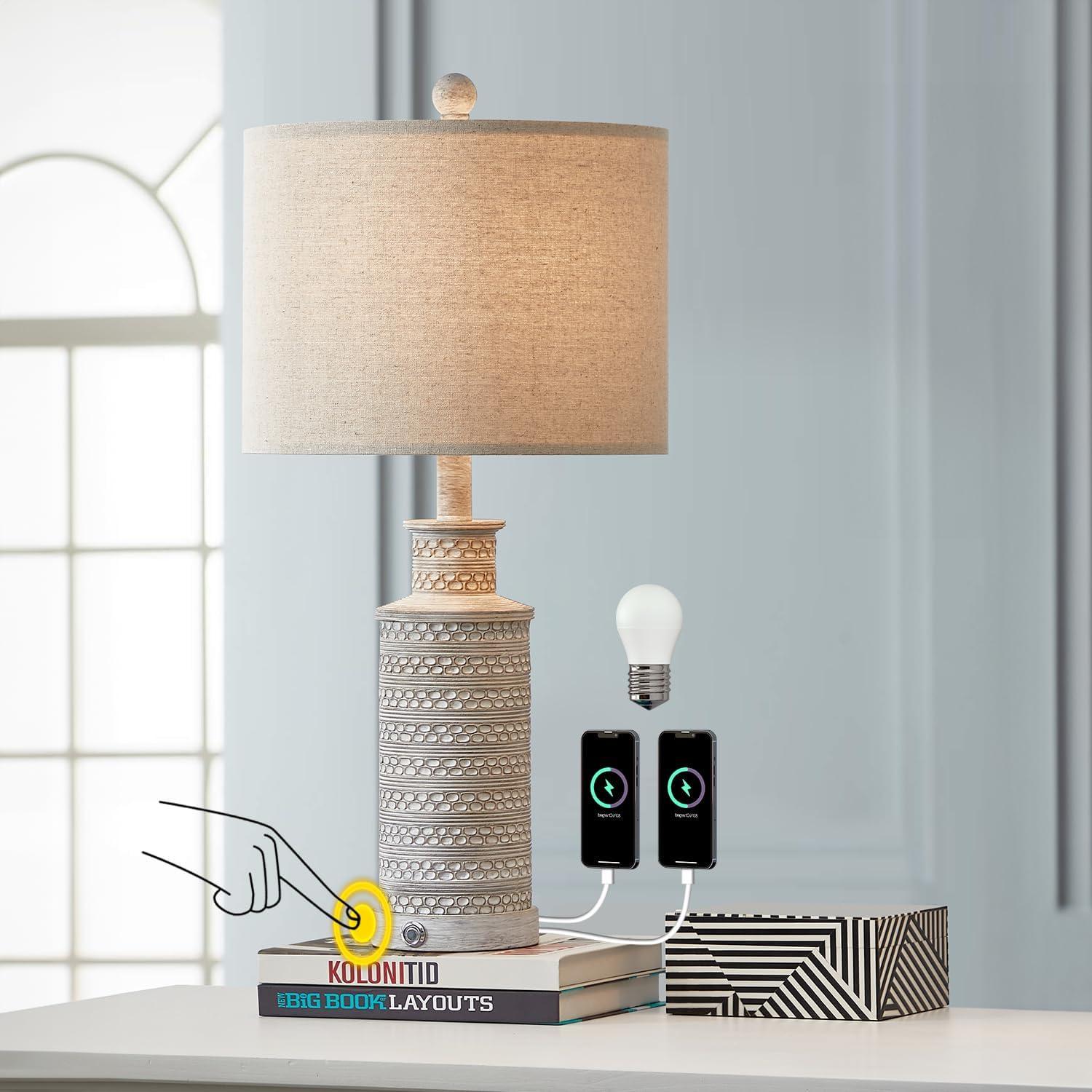 Lámpara de Mesa Táctil Regulable BOBOMOMO Vintage 3 Niveles USB