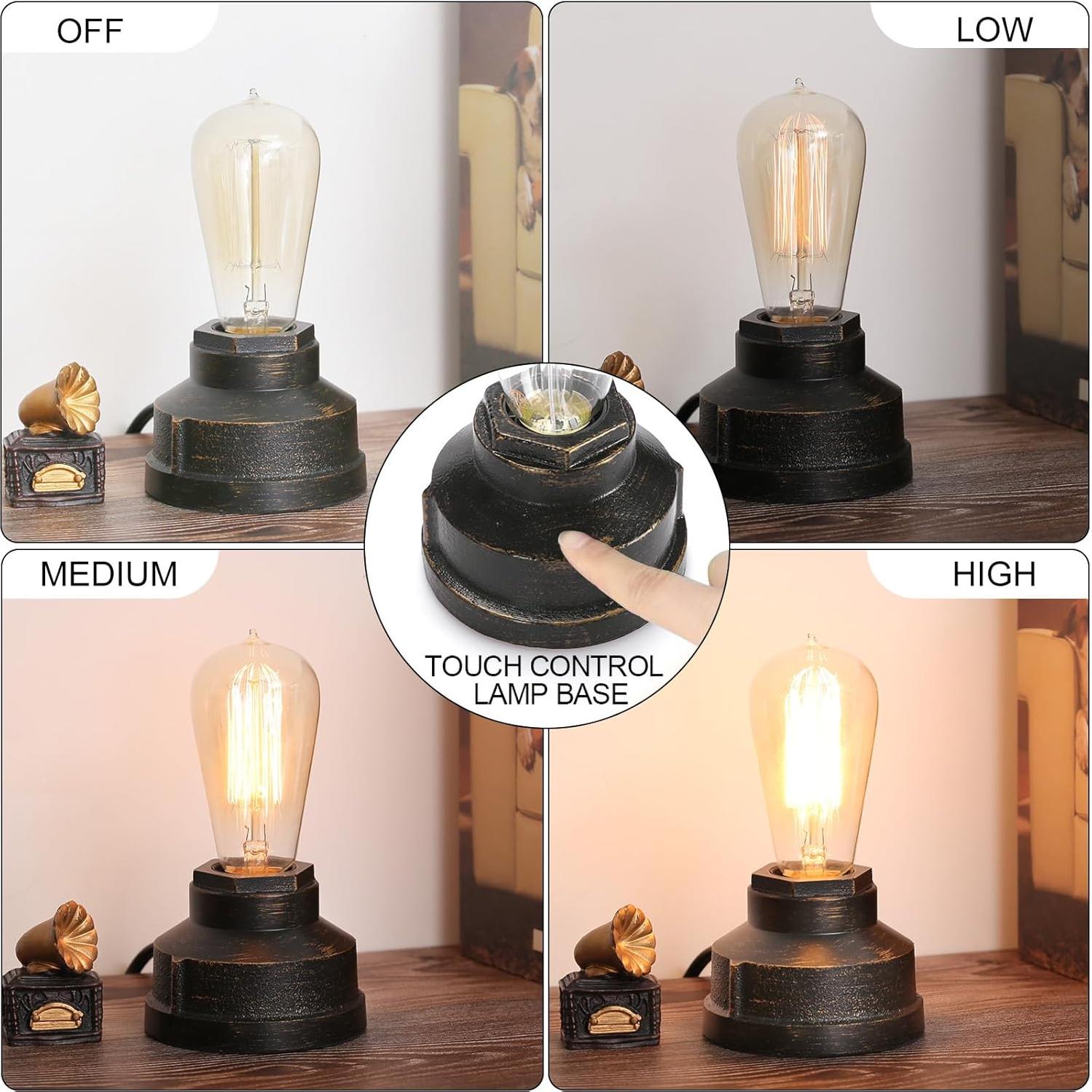 Base de Lámpara Táctil Boncoo Industrial Vintage 105mm