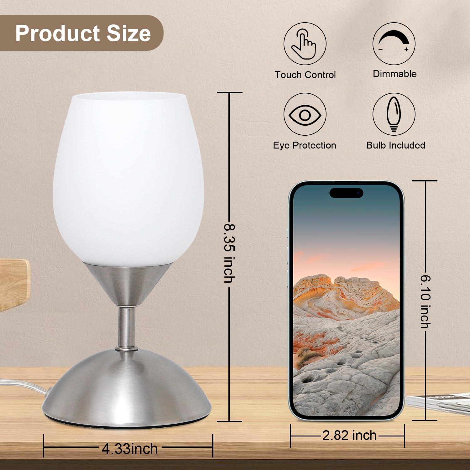 Lámpara Táctil Dimmable Boncoo Plata 11cm x 21.2cm