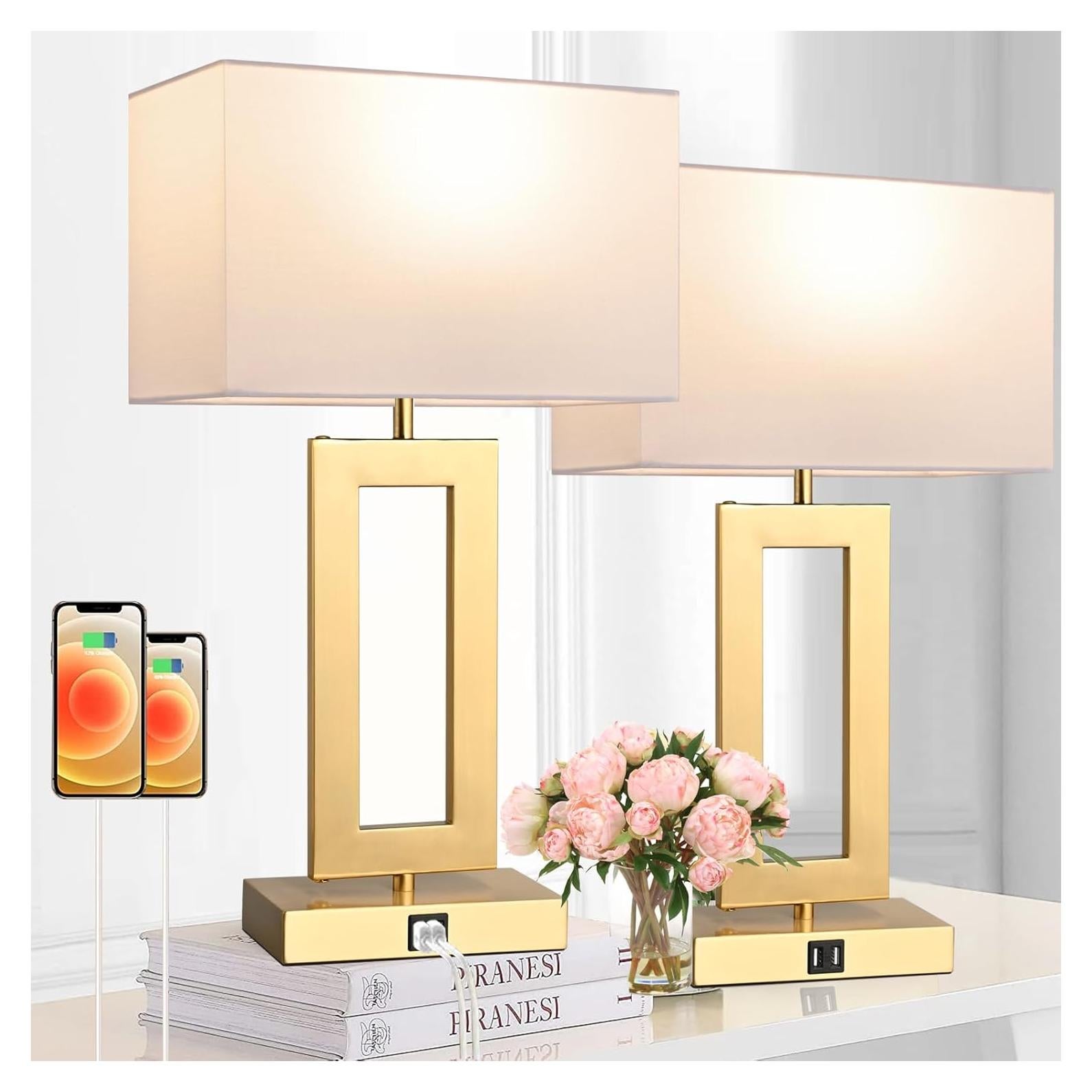 Set de 2 Lámparas de Mesa Táctiles BrightWe 55.88 cm USB