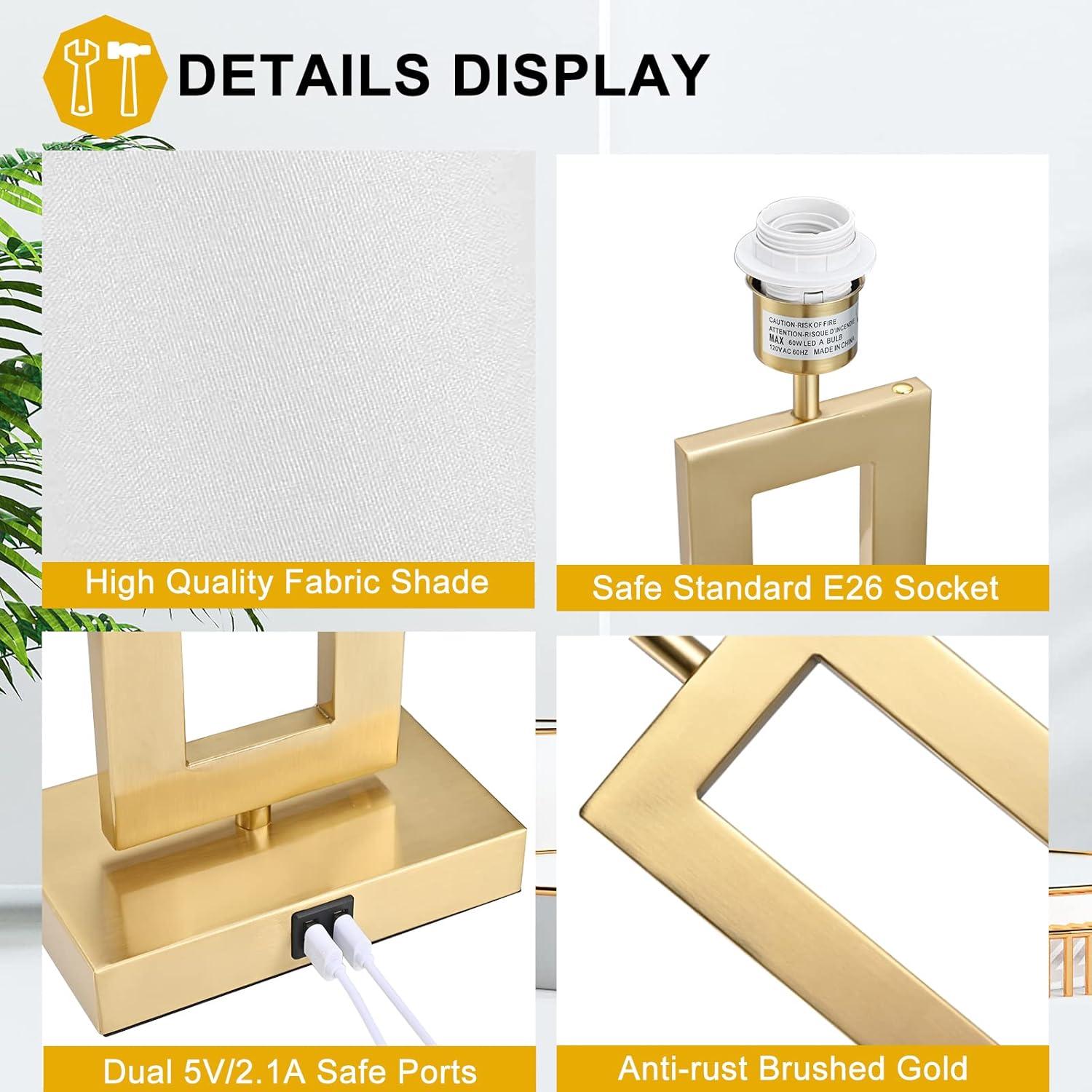 Set de 2 Lámparas de Mesa Táctiles BrightWe 55.88 cm USB