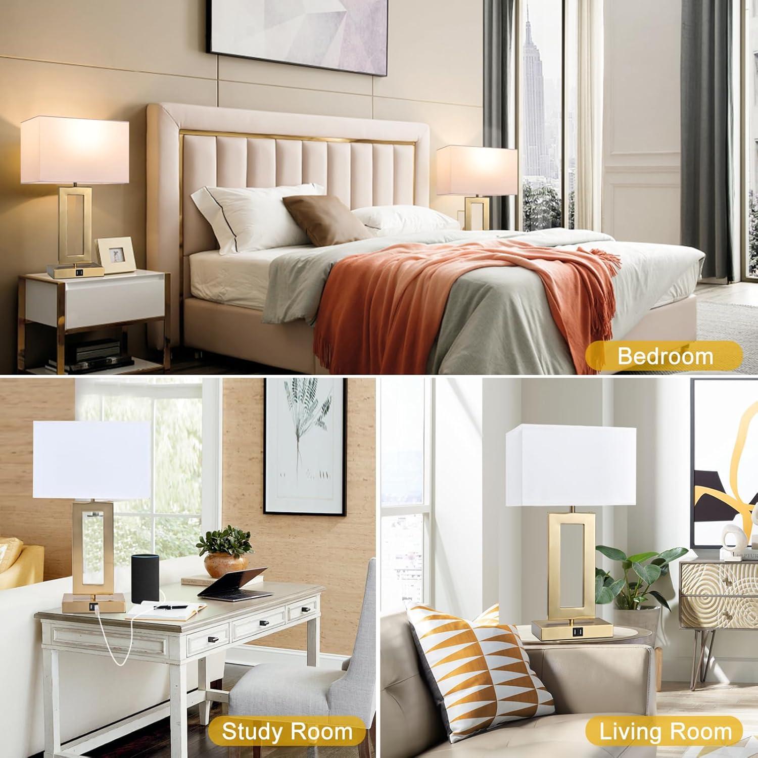 Set de 2 Lámparas de Mesa Táctiles BrightWe 55.88 cm USB