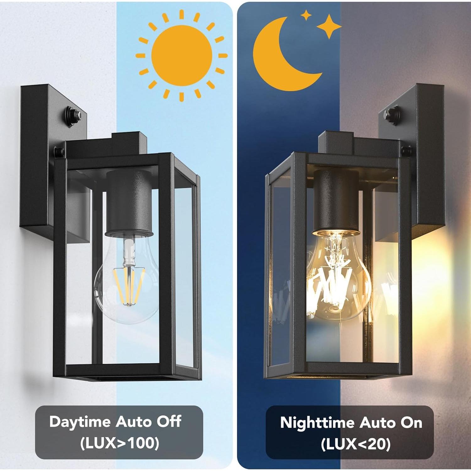 Lámparas de Pared Exterior PARTPHONER Dusk to Dawn 2-Pack