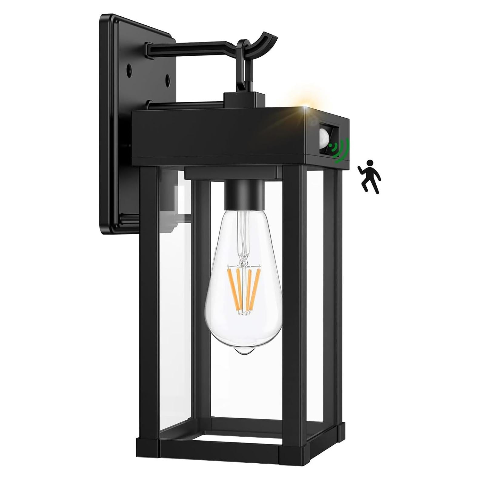 Auzev Luz Solar de Pared Exterior con Sensor de Movimiento 1 Bombilla