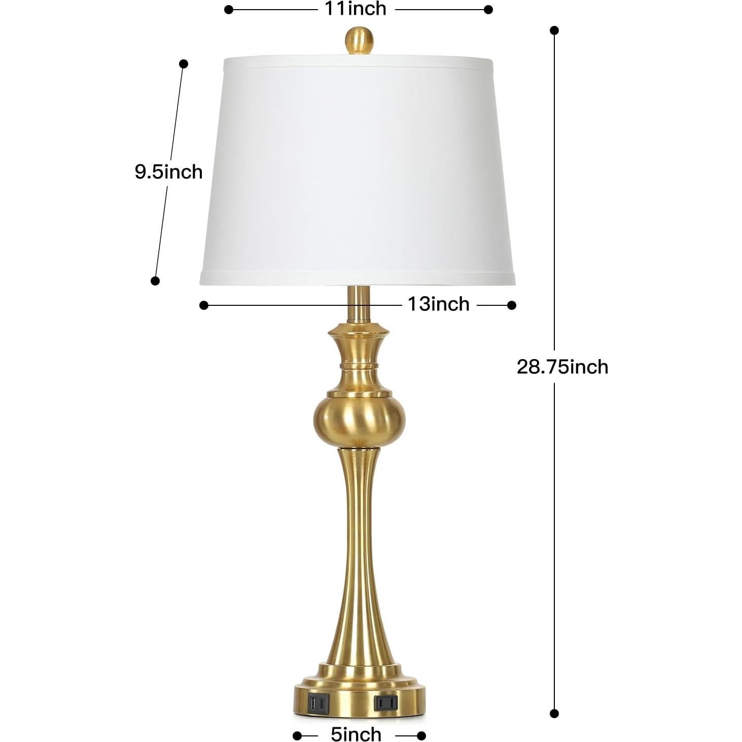 Lámpara de Mesa Dorada Cinyirong Táctil 3 Niveles USB