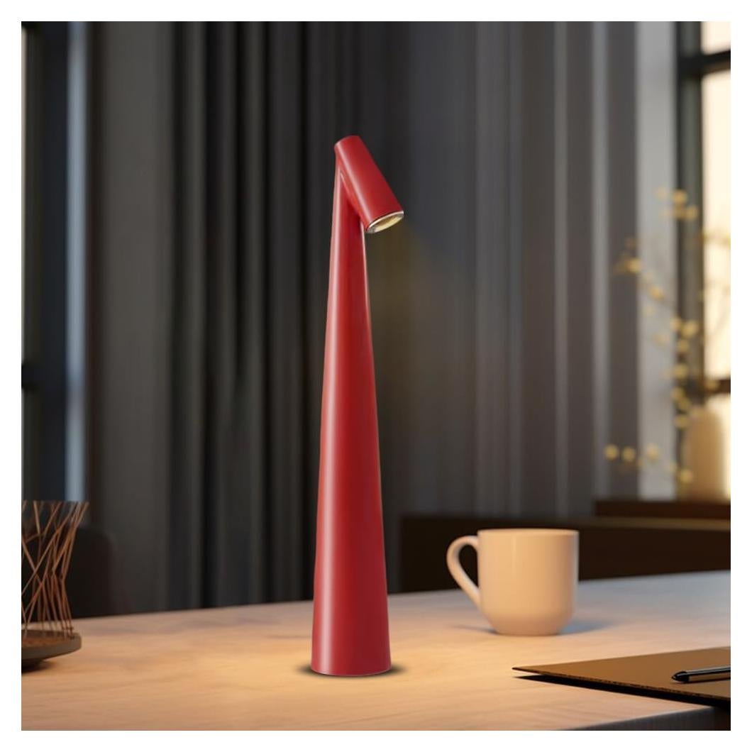Lámpara de Mesa LED Portátil EJFOIEJ Rojo con 3 Niveles de Brillo