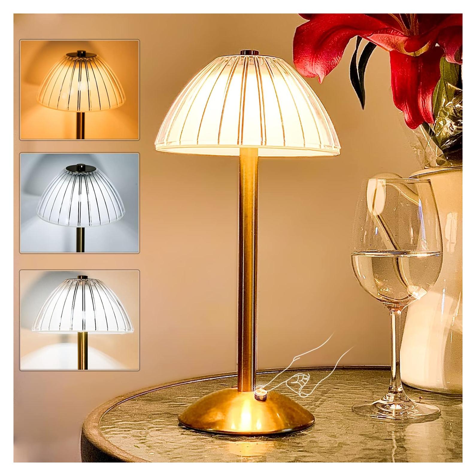 Lámpara de Mesa LED Portátil TIMEGOA Hongo 800 Lúmenes