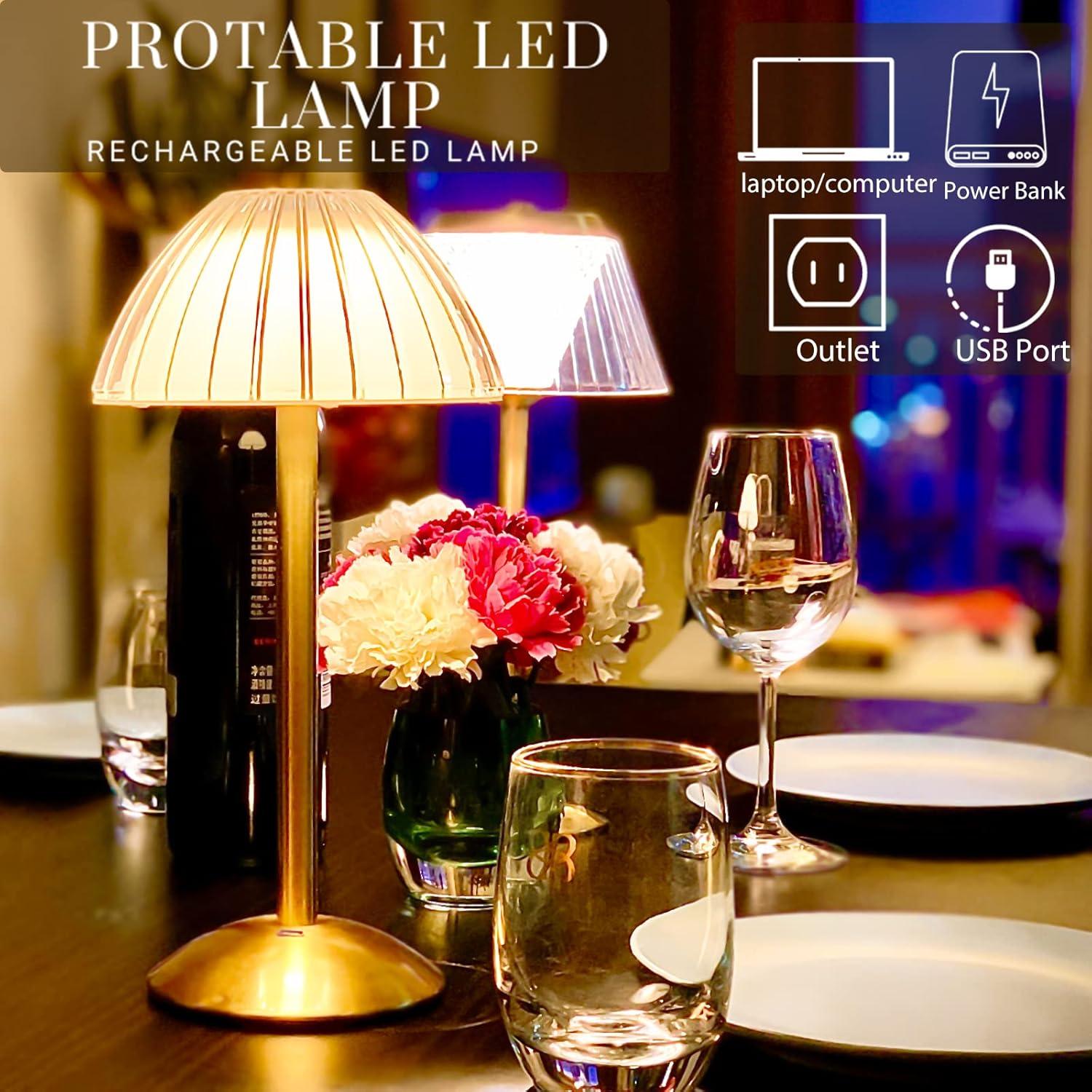 Lámpara de Mesa LED Portátil TIMEGOA Hongo 800 Lúmenes