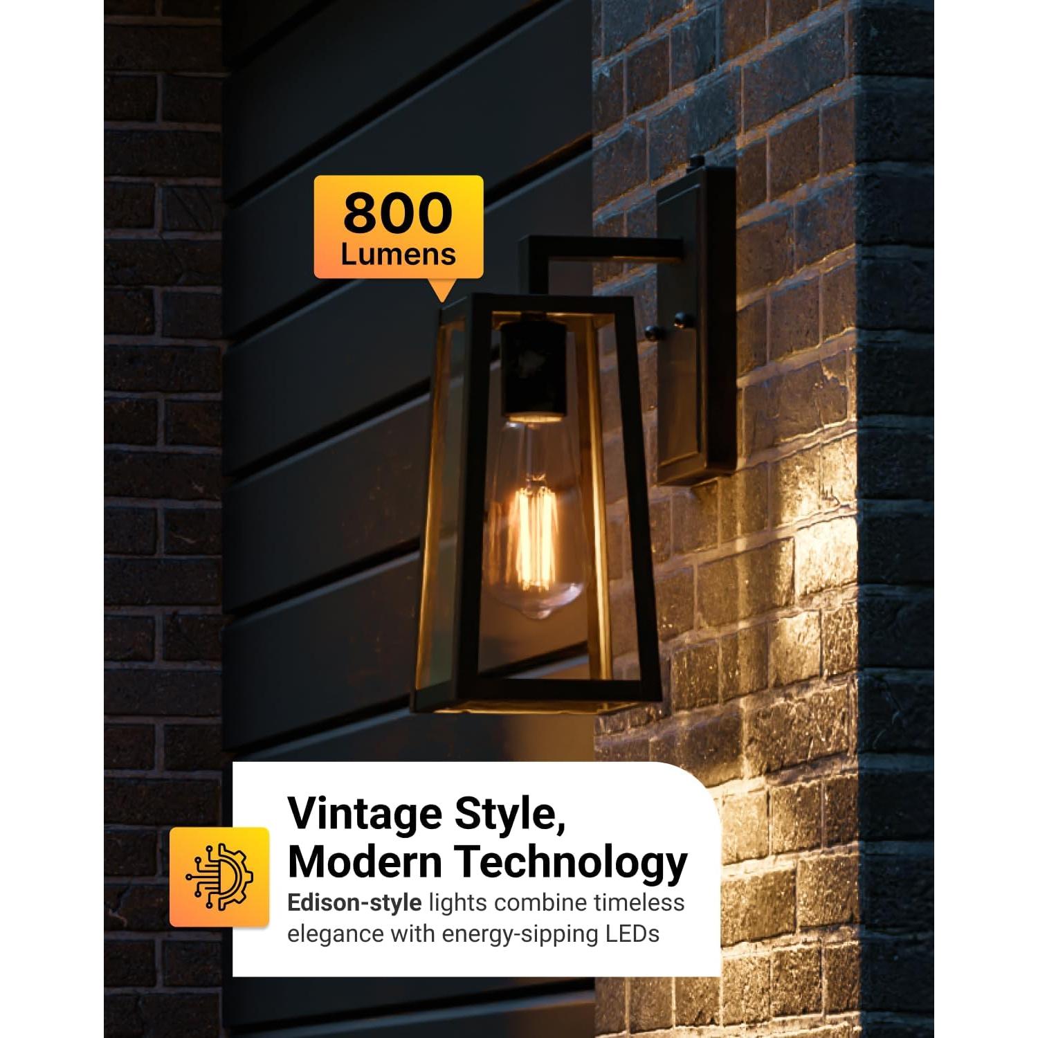 Bombilla LED Exterior Sunco ST64 Dusk to Dawn 7W 2700K 2 Pzas