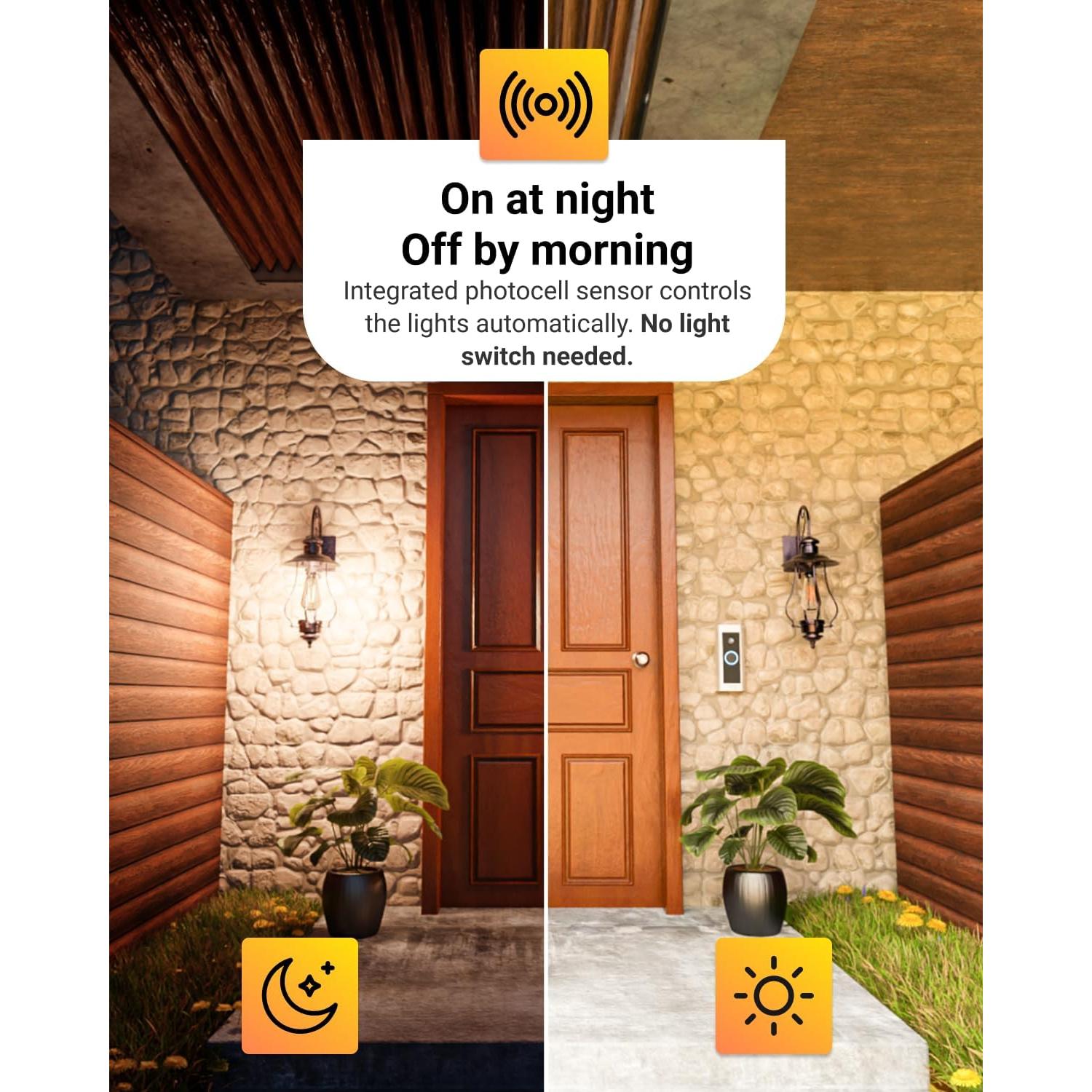 Bombilla LED Exterior Sunco ST64 Dusk to Dawn 7W 2700K 2 Pzas