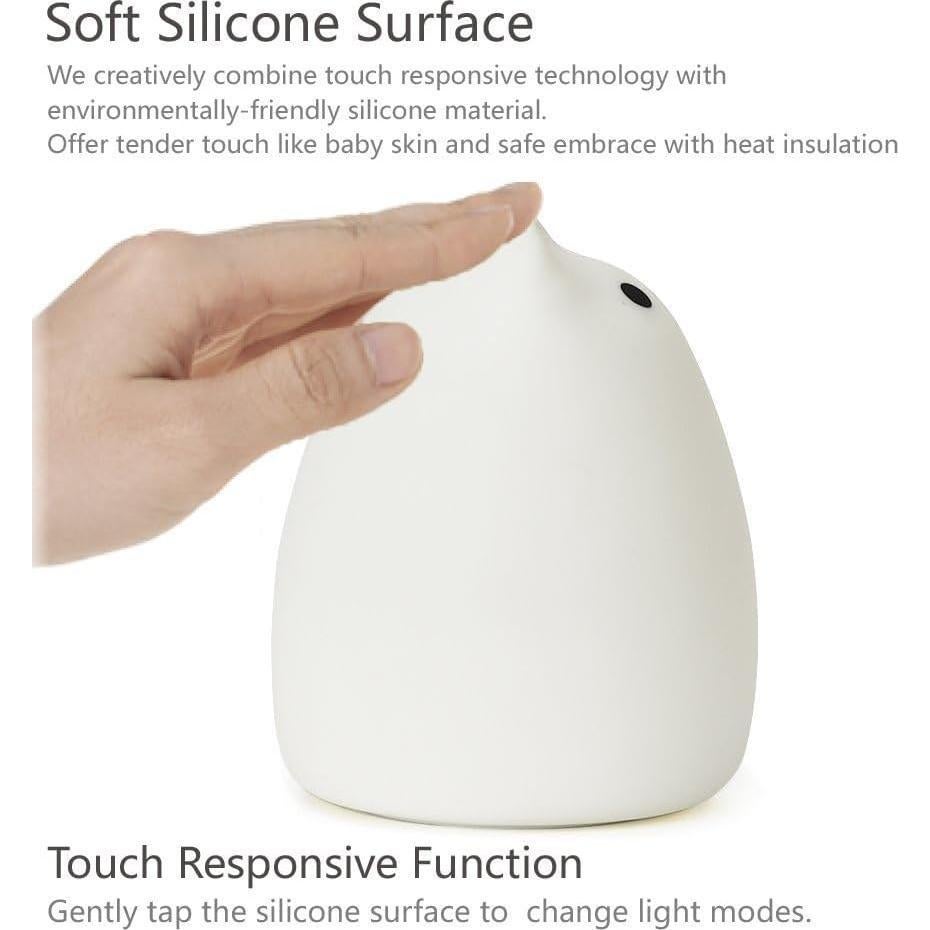 Luz Nocturna Gato WoneNice Silicona Recargable 7 Colores