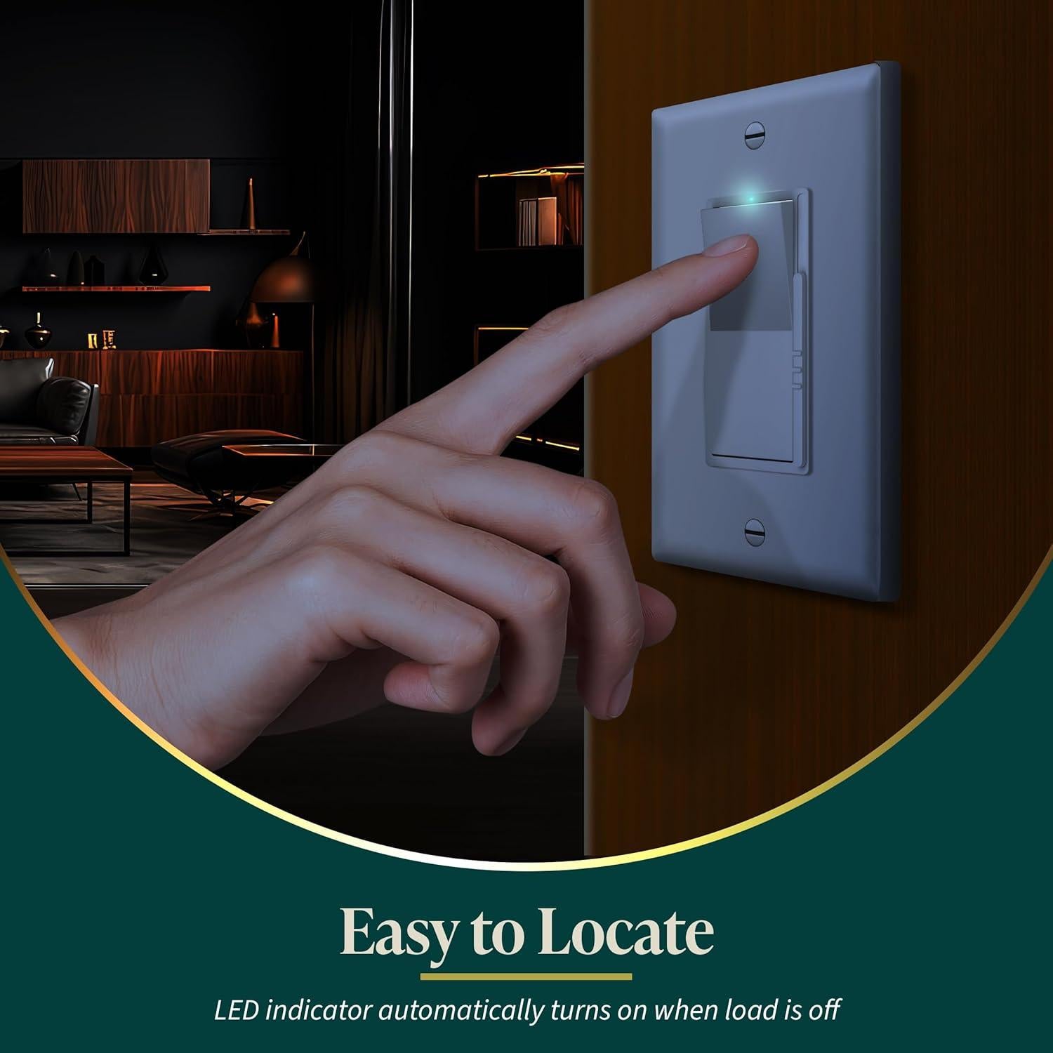 Interruptor Dimmer LED Top Greener Kalide 300W Blanco