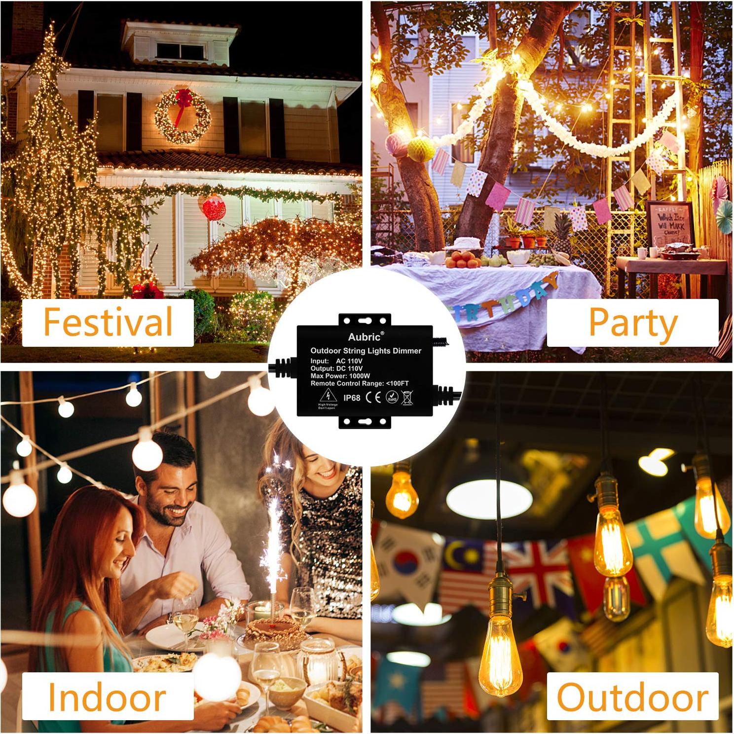 Regulador de Luz de Cuerda Aubric 1000W IP68 Control Remoto