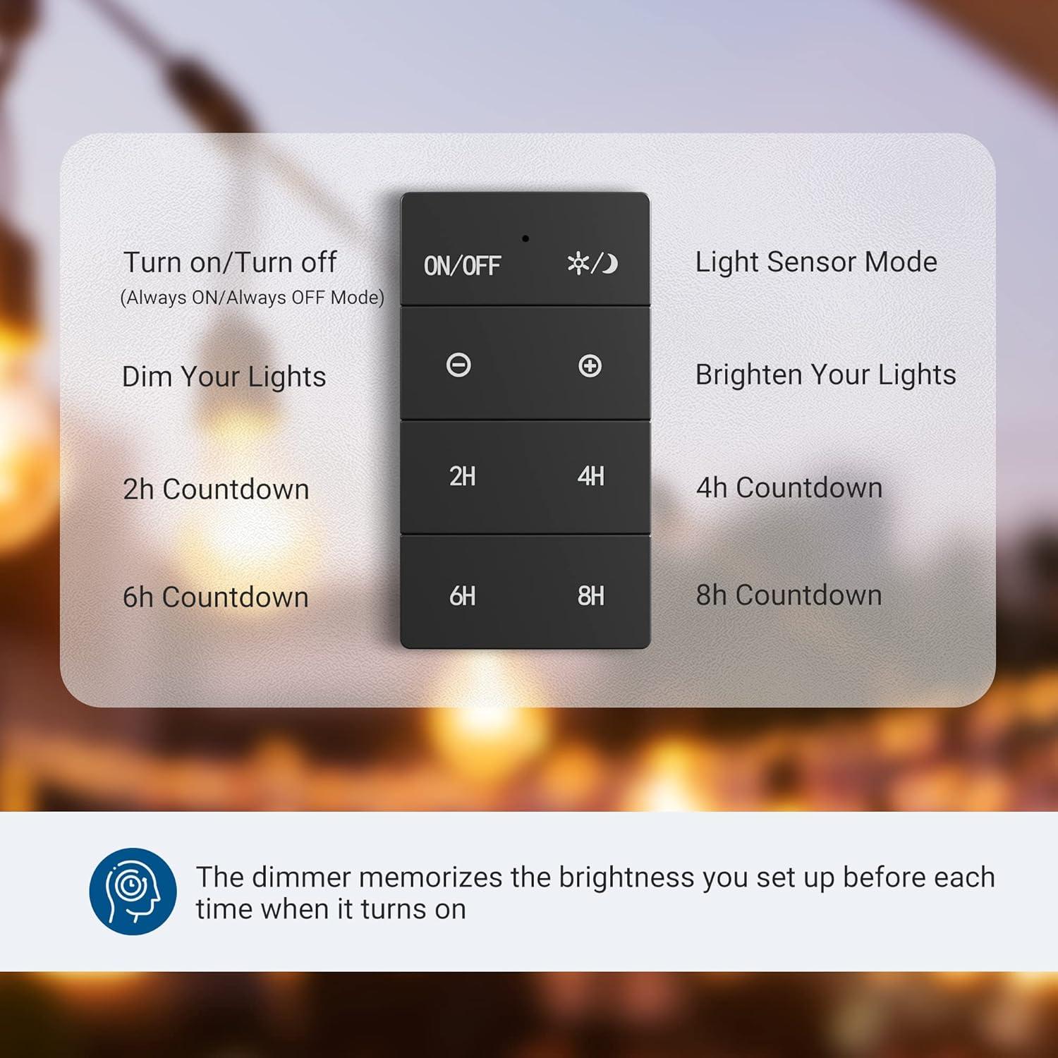 Regulador de Crepúsculo Dewenwils con Control Remoto 100FT