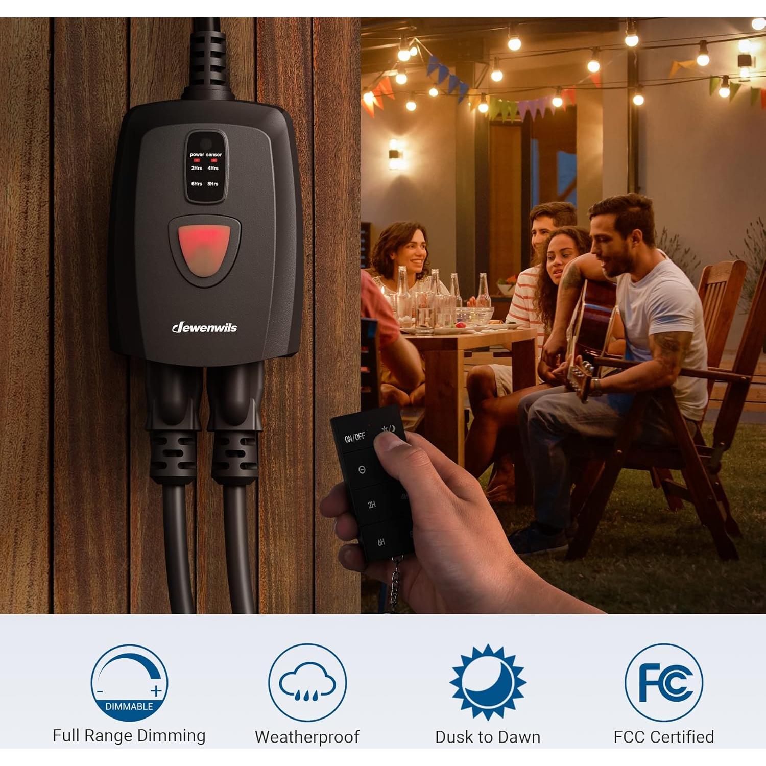 Regulador de Crepúsculo Dewenwils con Control Remoto 100FT