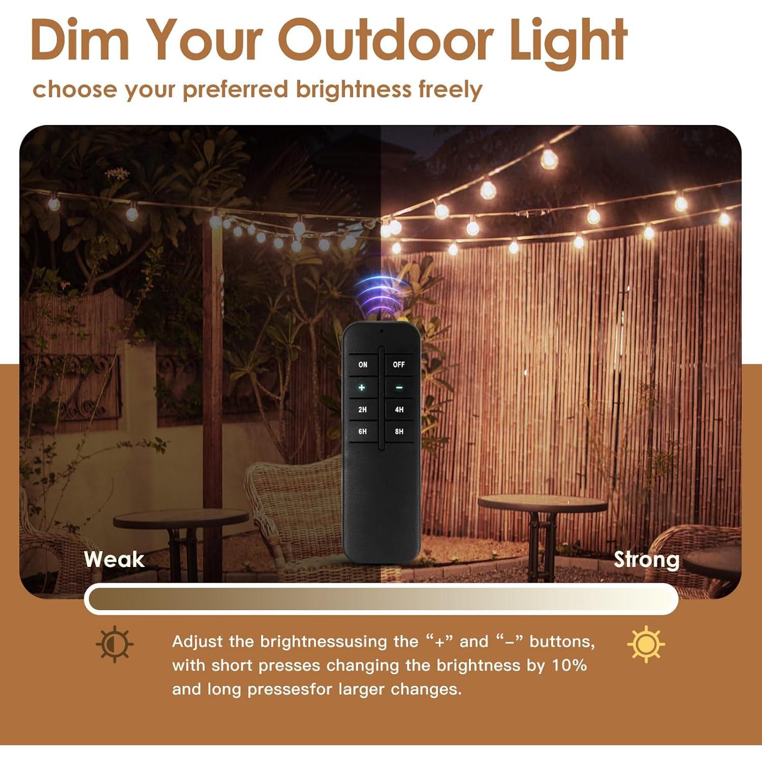 Atenuador de Luz Exterior Foallser con Control Remoto IP55