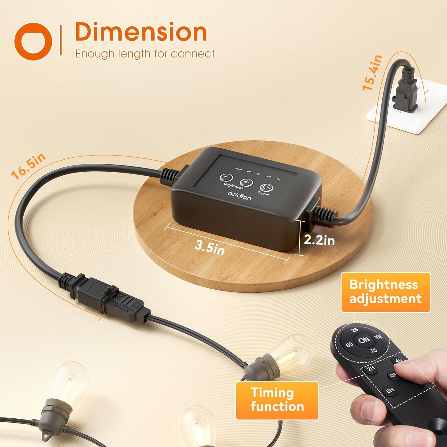 Dimmer addlon para luces de cuerda exteriores 300W con control remoto