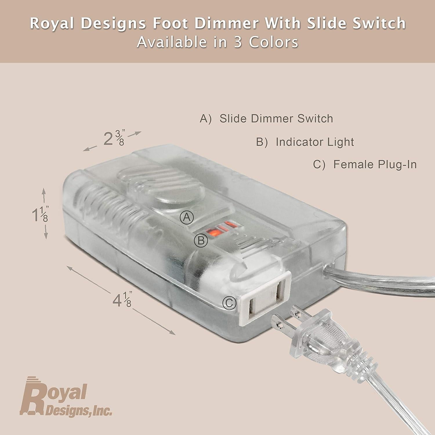 Regulador de Luz Enchufable Royal Designs Juego de 2 300W