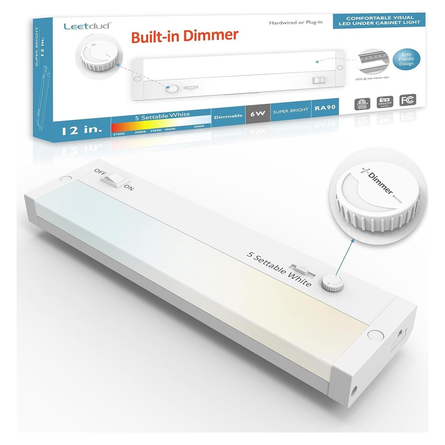 Iluminación LED Regulable Leetdud 30.48 cm 6W 5 Colores