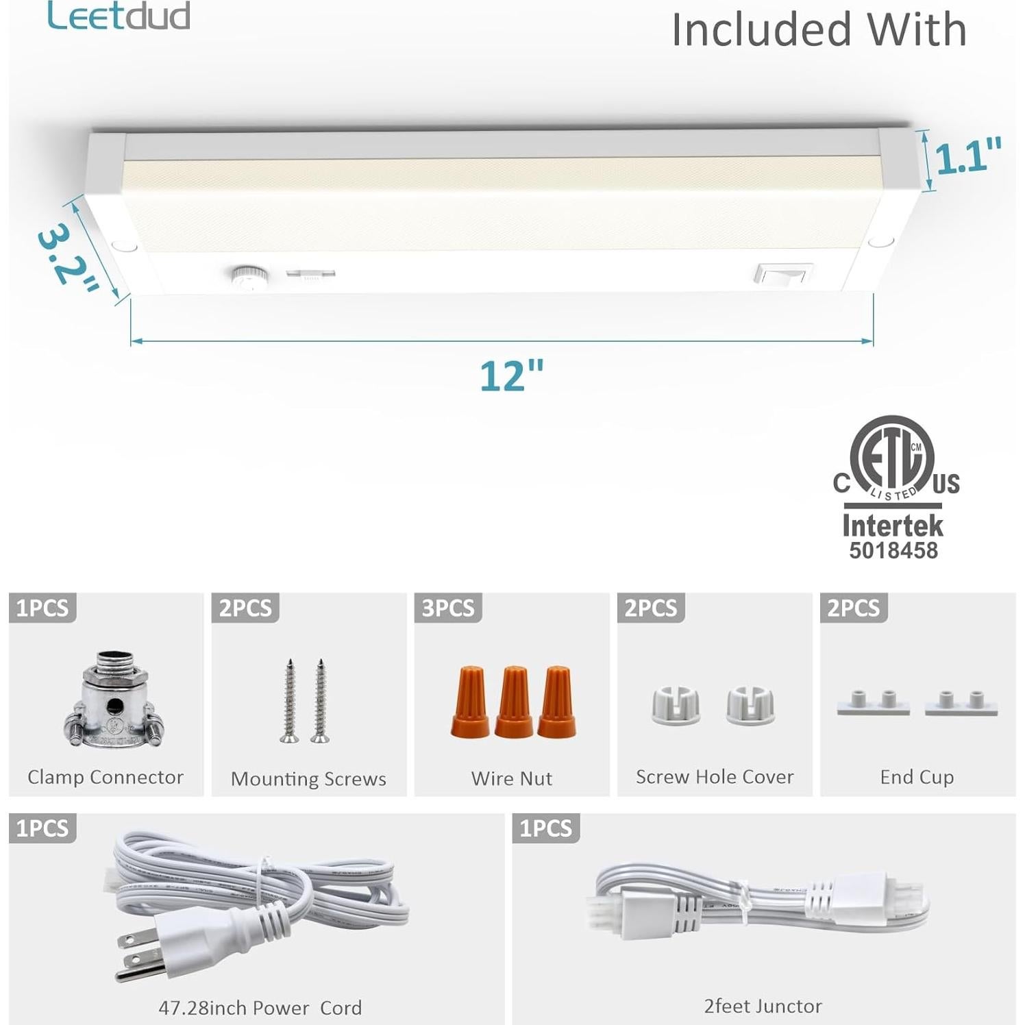 Iluminación LED Regulable Leetdud 30.48 cm 6W 5 Colores