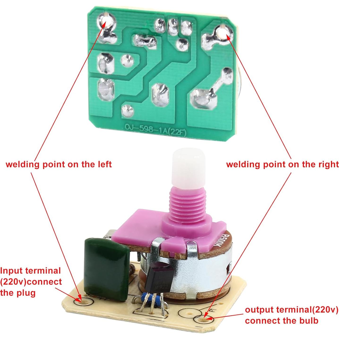 Interruptor Regulador de Brillo BokWin 3 Pcs Negro 220V