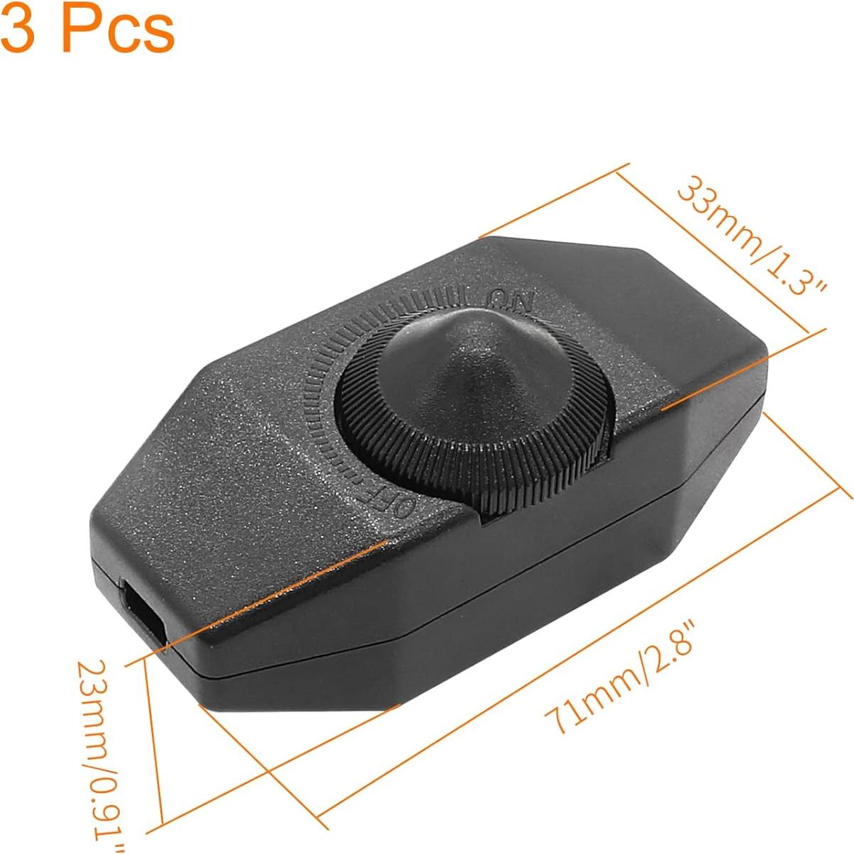 Interruptor Regulador de Brillo BokWin 3 Pcs Negro 220V