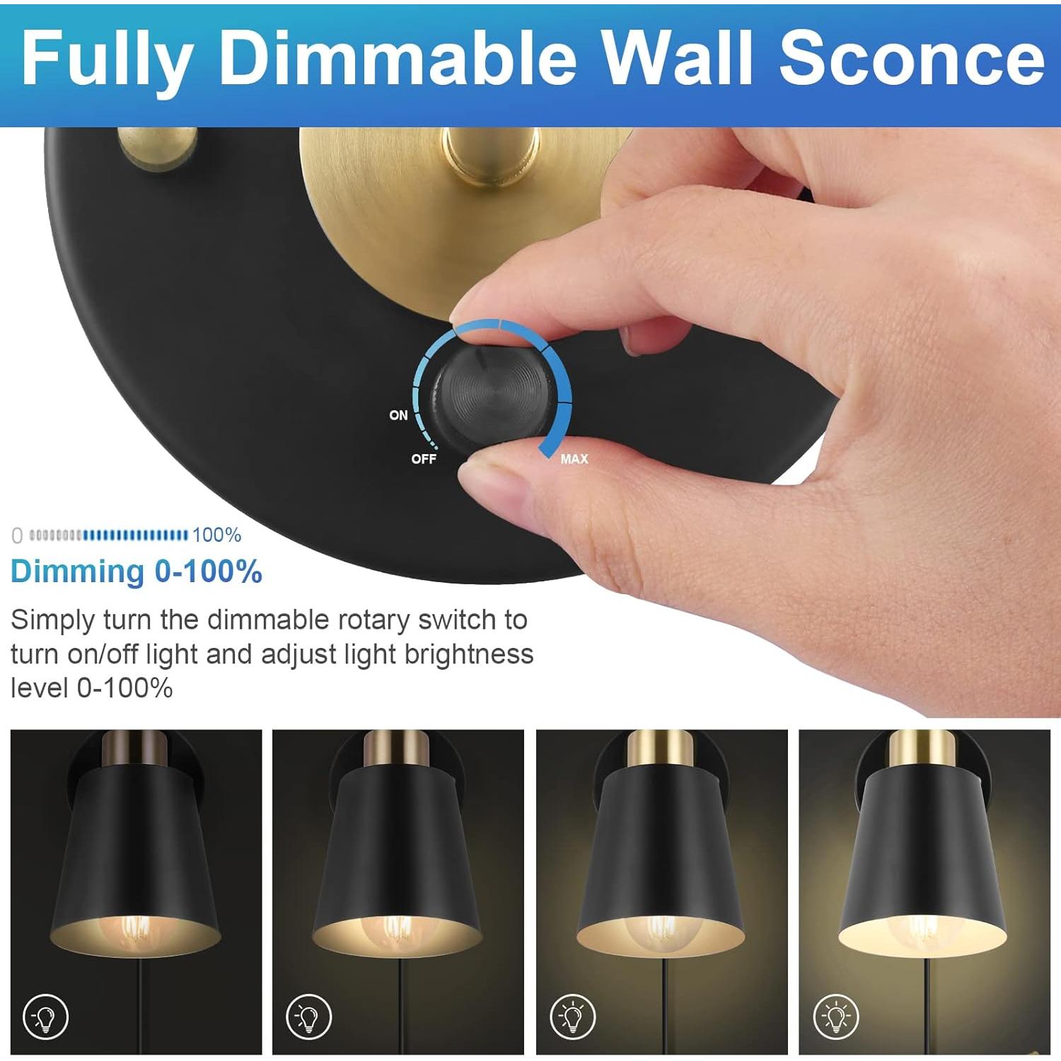 Aplique de Pared Regulable VATONI con 2 Bombillas LED 6W